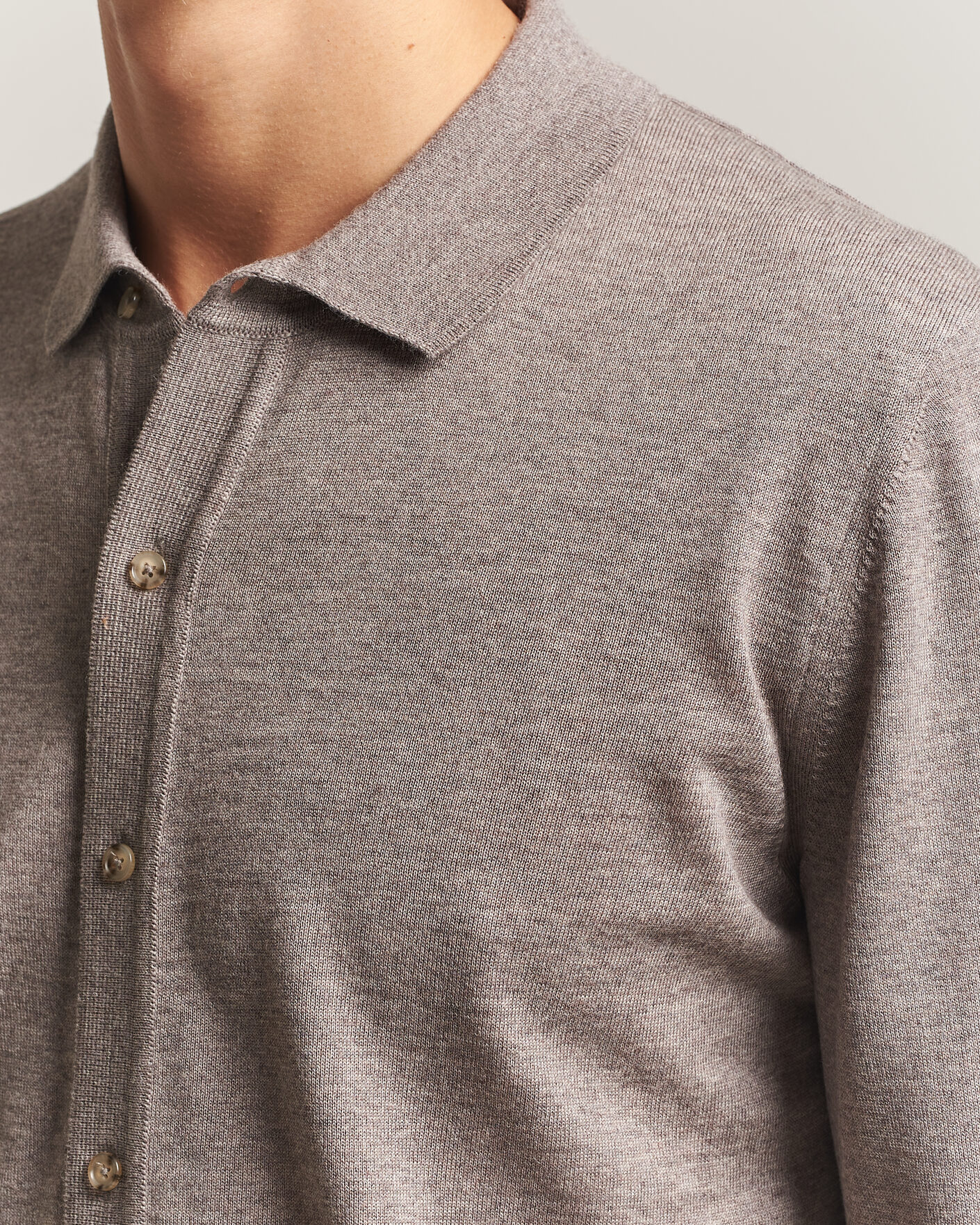Hombres | Jerséis y prendas de punto | BOSS BLACK | Helbert Merino Knitted Cardigan Open Brown