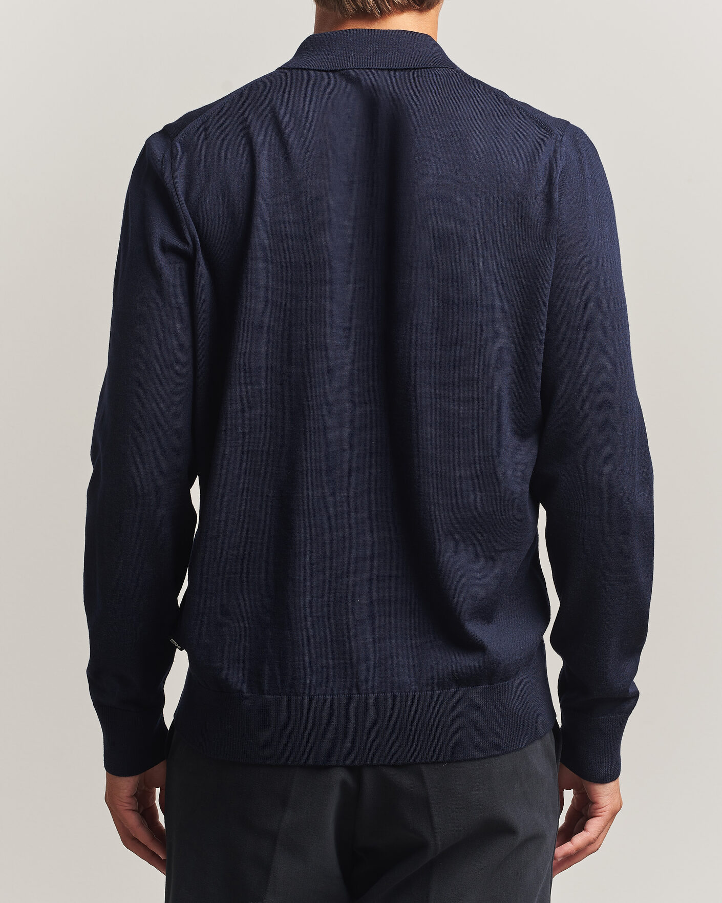 Hombres | Jerséis y prendas de punto | BOSS BLACK | Helbert Merino Knitted Cardigan Dark Blue