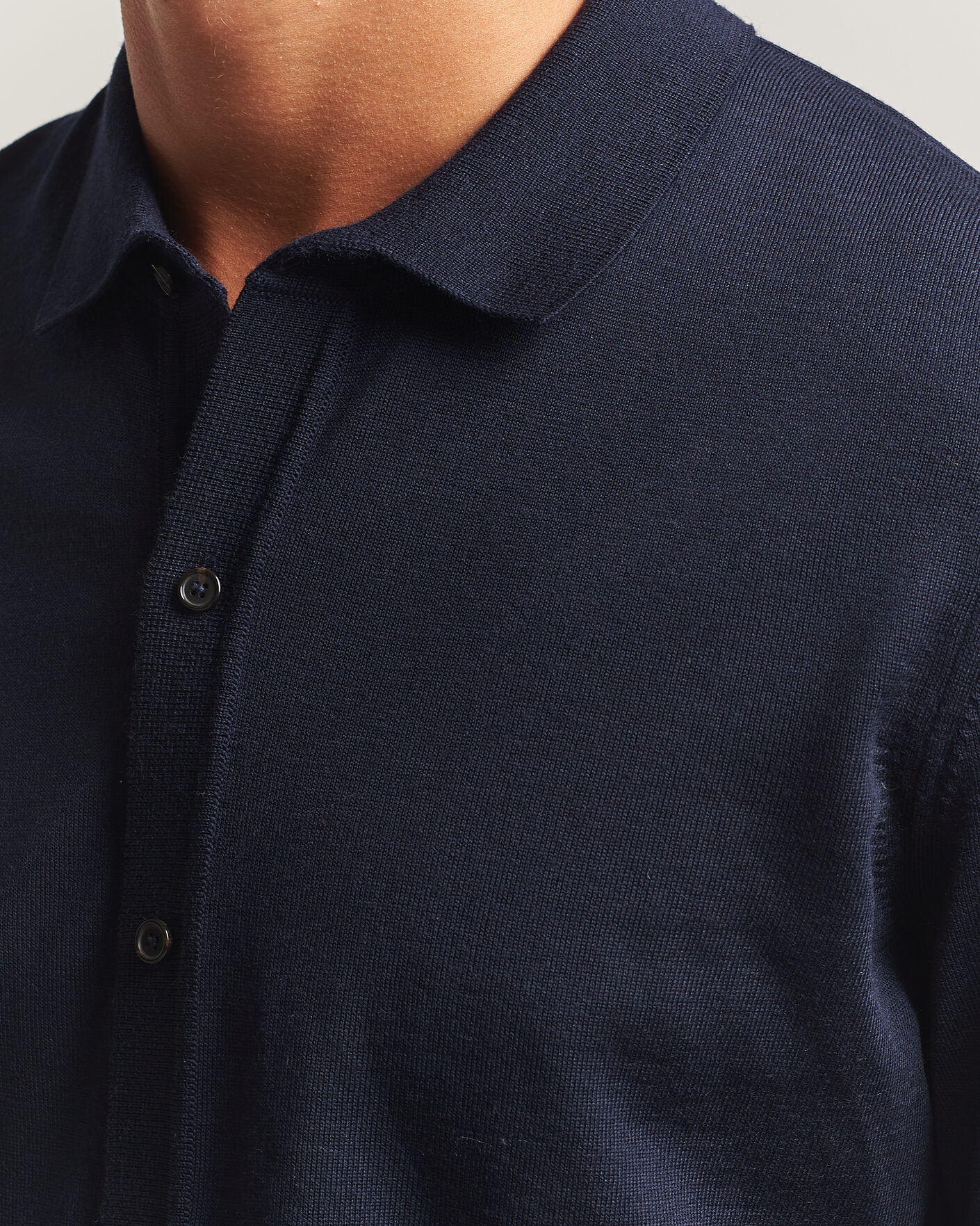 Hombres | Jerséis y prendas de punto | BOSS BLACK | Helbert Merino Knitted Cardigan Dark Blue