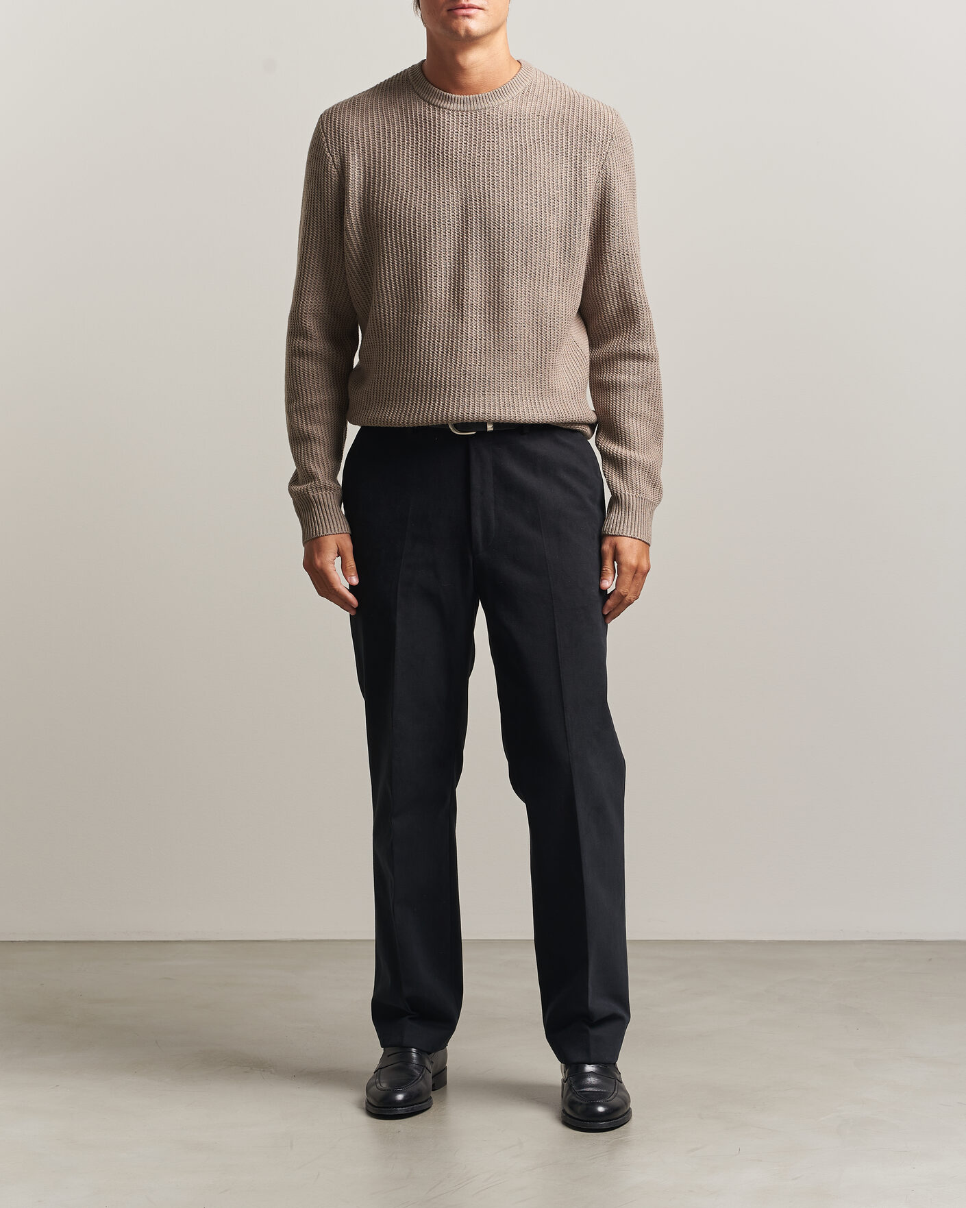 Hombres | Jerséis y prendas de punto | BOSS BLACK | Fiocchetto Wool/Cashmere Crew Neck Open Brown
