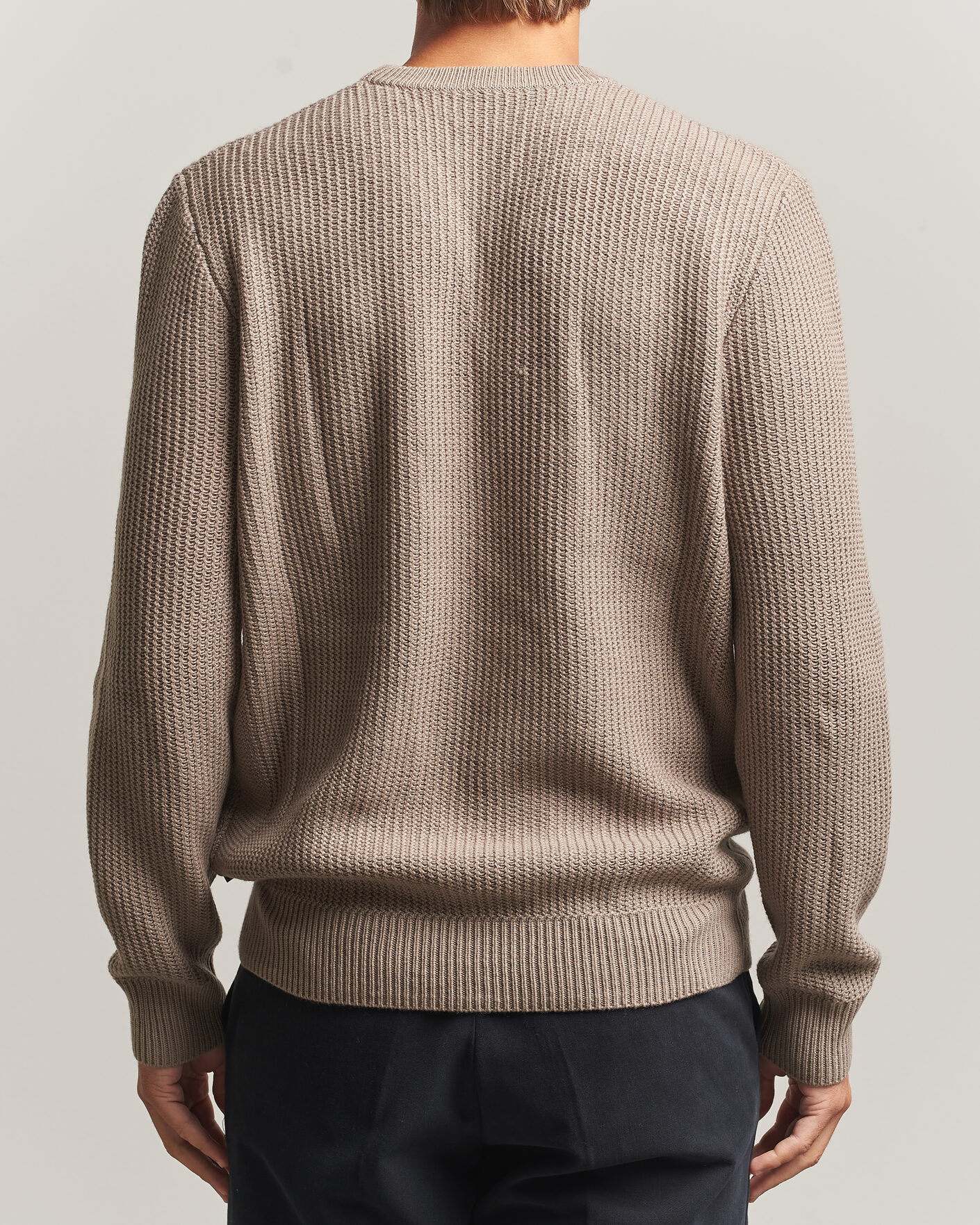 Hombres | Jerséis y prendas de punto | BOSS BLACK | Fiocchetto Wool/Cashmere Crew Neck Open Brown