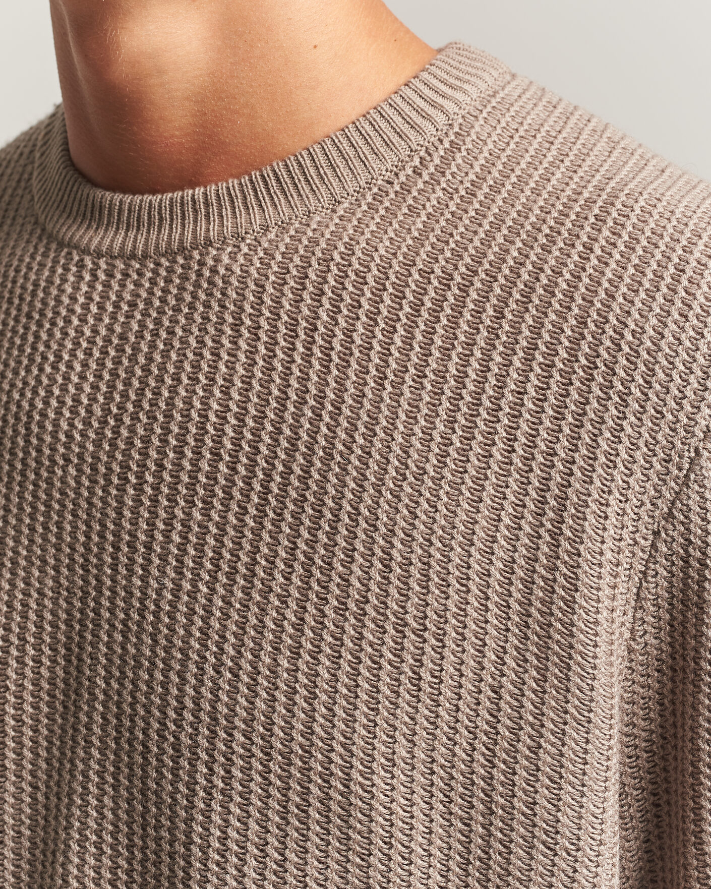 Hombres | Jerséis y prendas de punto | BOSS BLACK | Fiocchetto Wool/Cashmere Crew Neck Open Brown