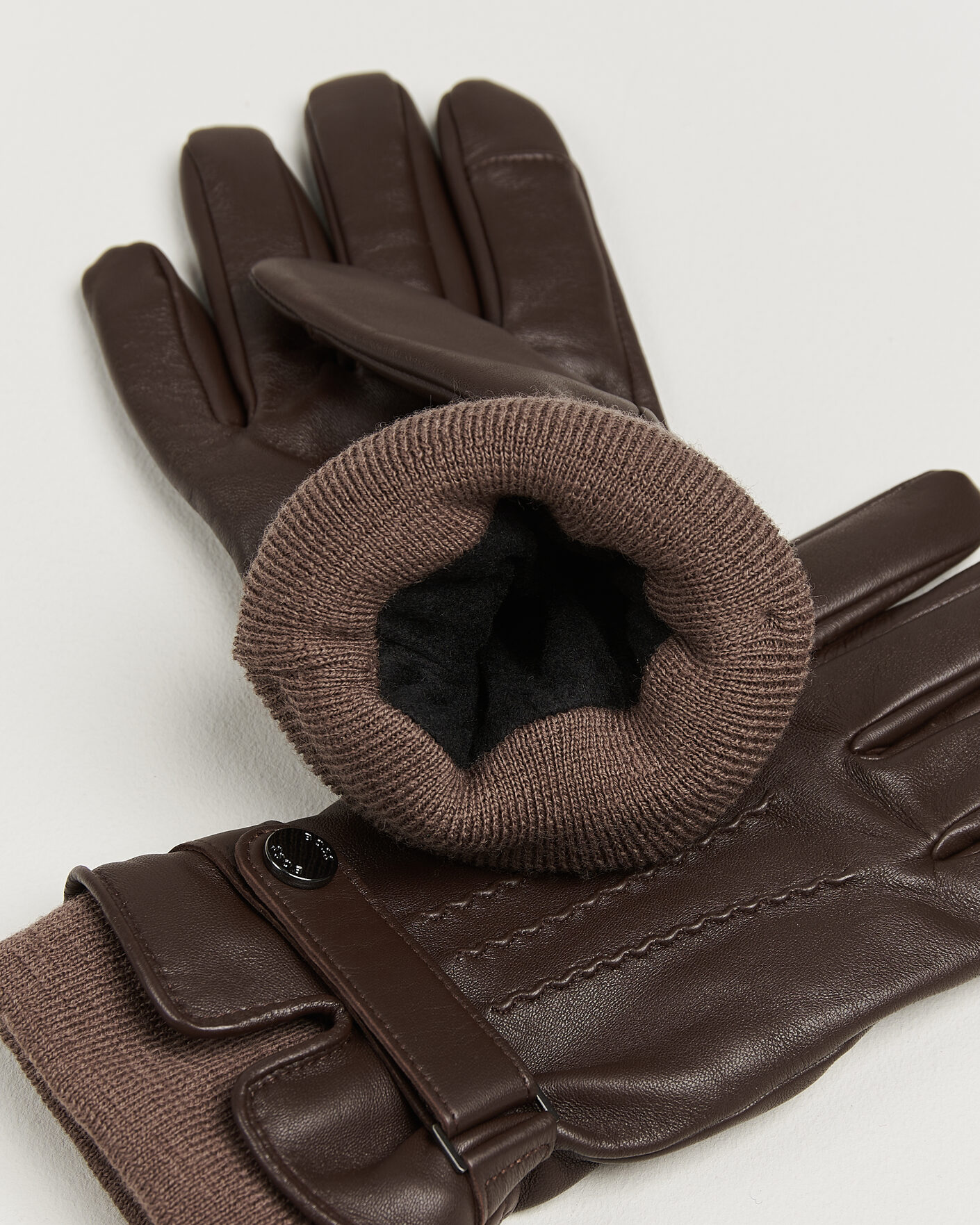 Hombres | Guantes | BOSS BLACK | Hyden Leather Glove Dark Brown