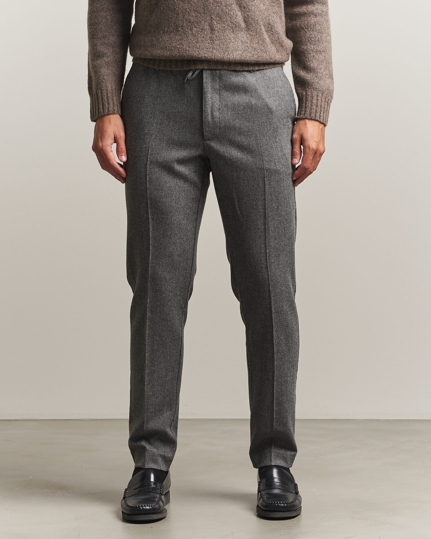 Hombres | Pantalones | BOSS BLACK | Kane Brushed Drawstring Trousers Medium Grey