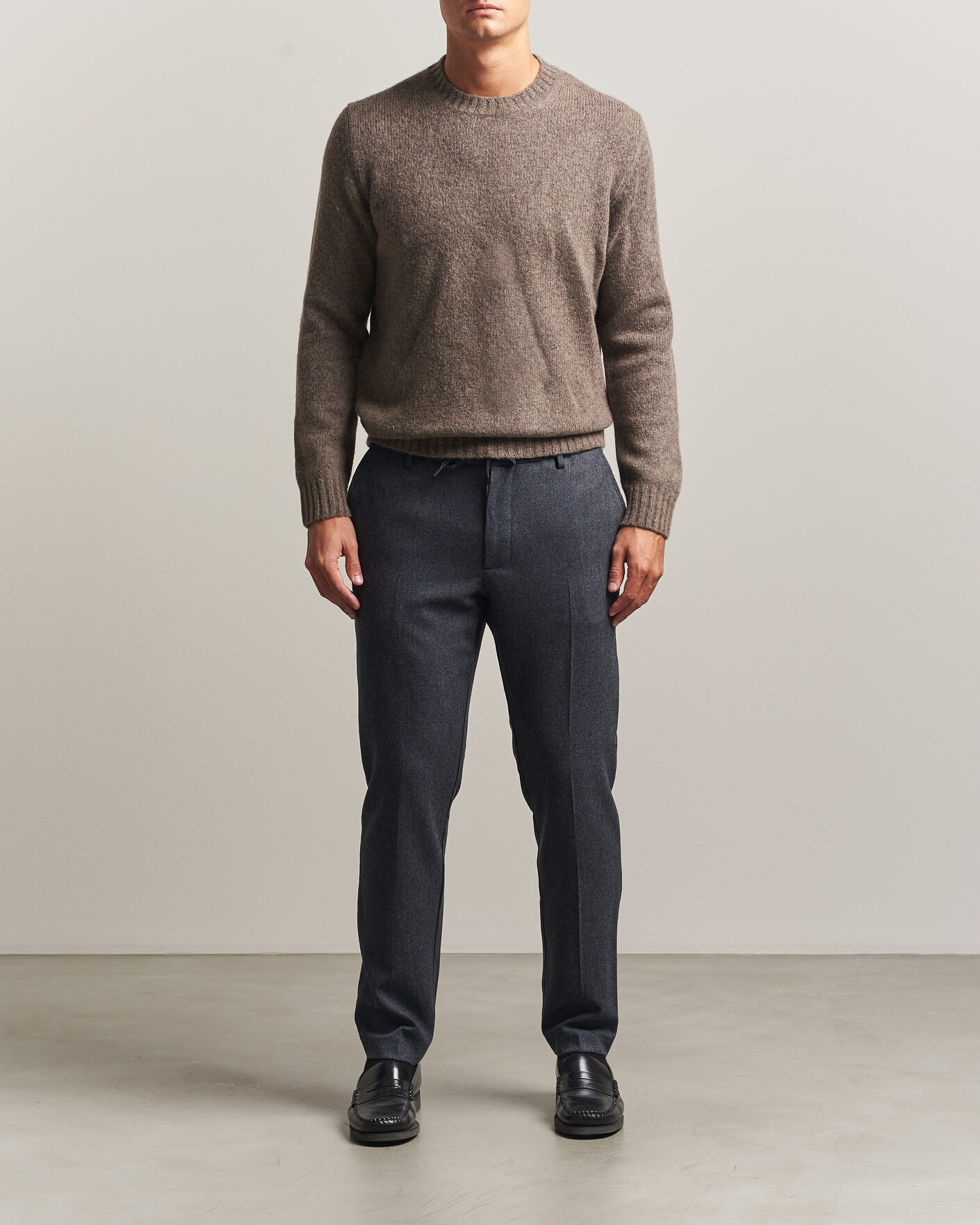 Hombres | Pantalones | BOSS BLACK | Kane Brushed Drawstring Trousers Dark Blue