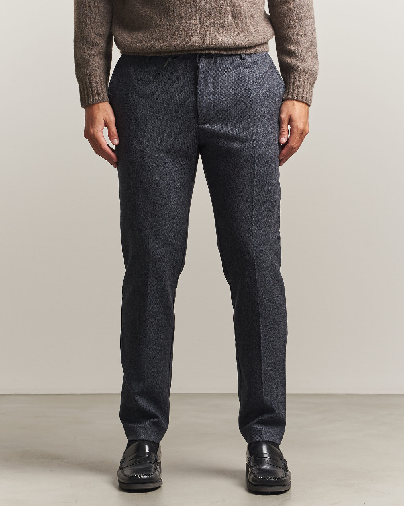 Hombres | Pantalones | BOSS BLACK | Kane Brushed Drawstring Trousers Dark Blue
