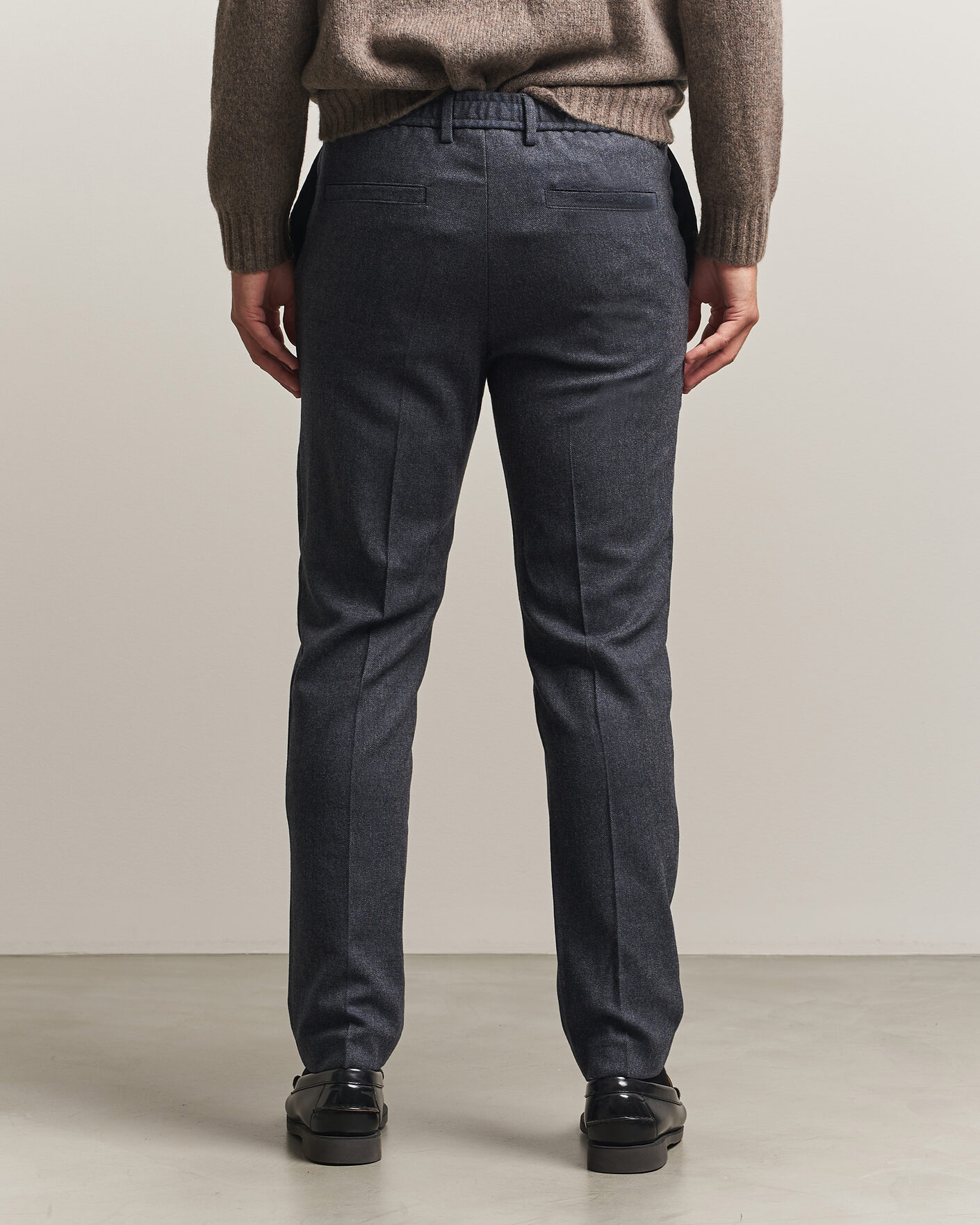 Hombres | Pantalones | BOSS BLACK | Kane Brushed Drawstring Trousers Dark Blue