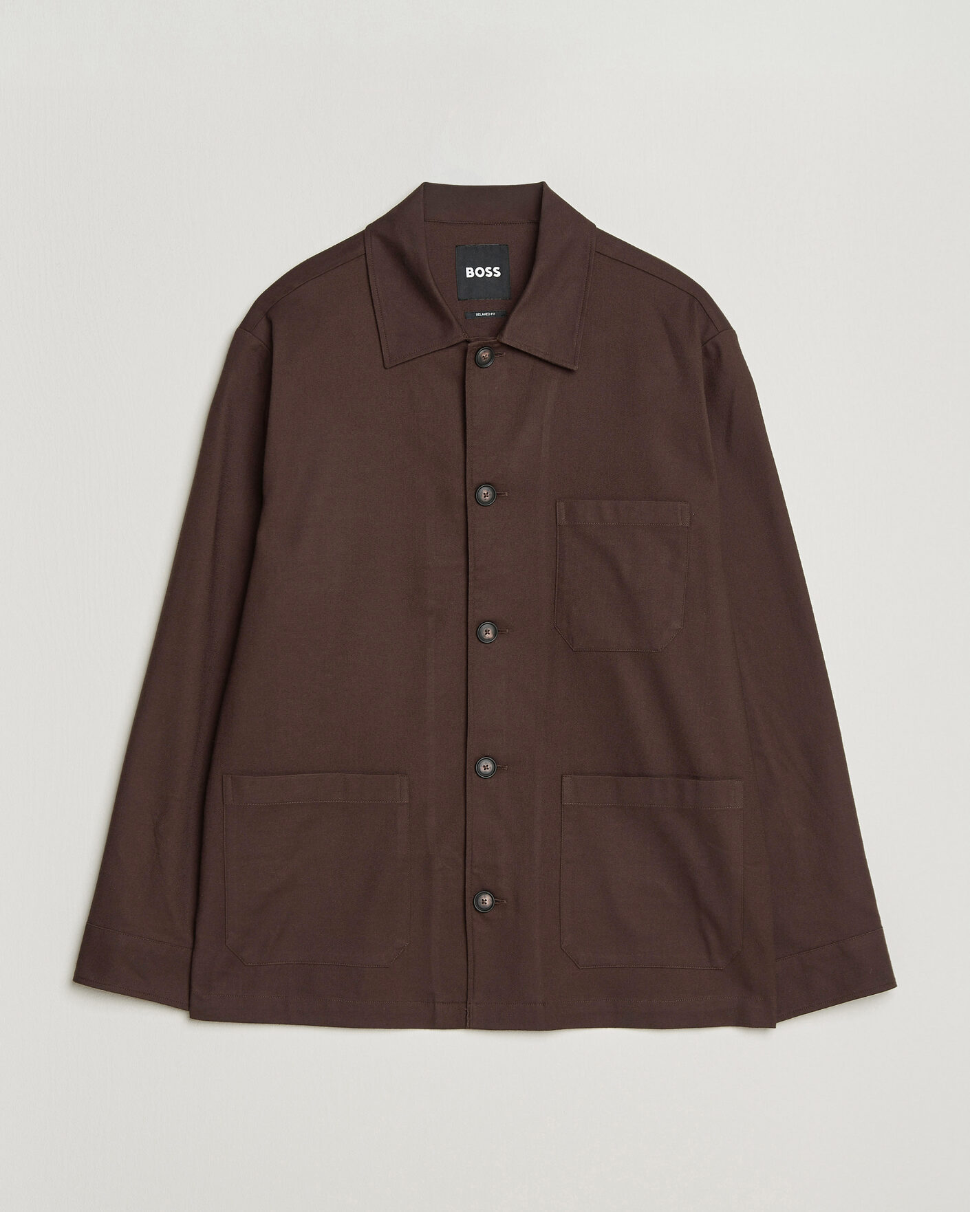Hombres | Camisas | BOSS BLACK | Cai Cotton Overshirt Dark Brown