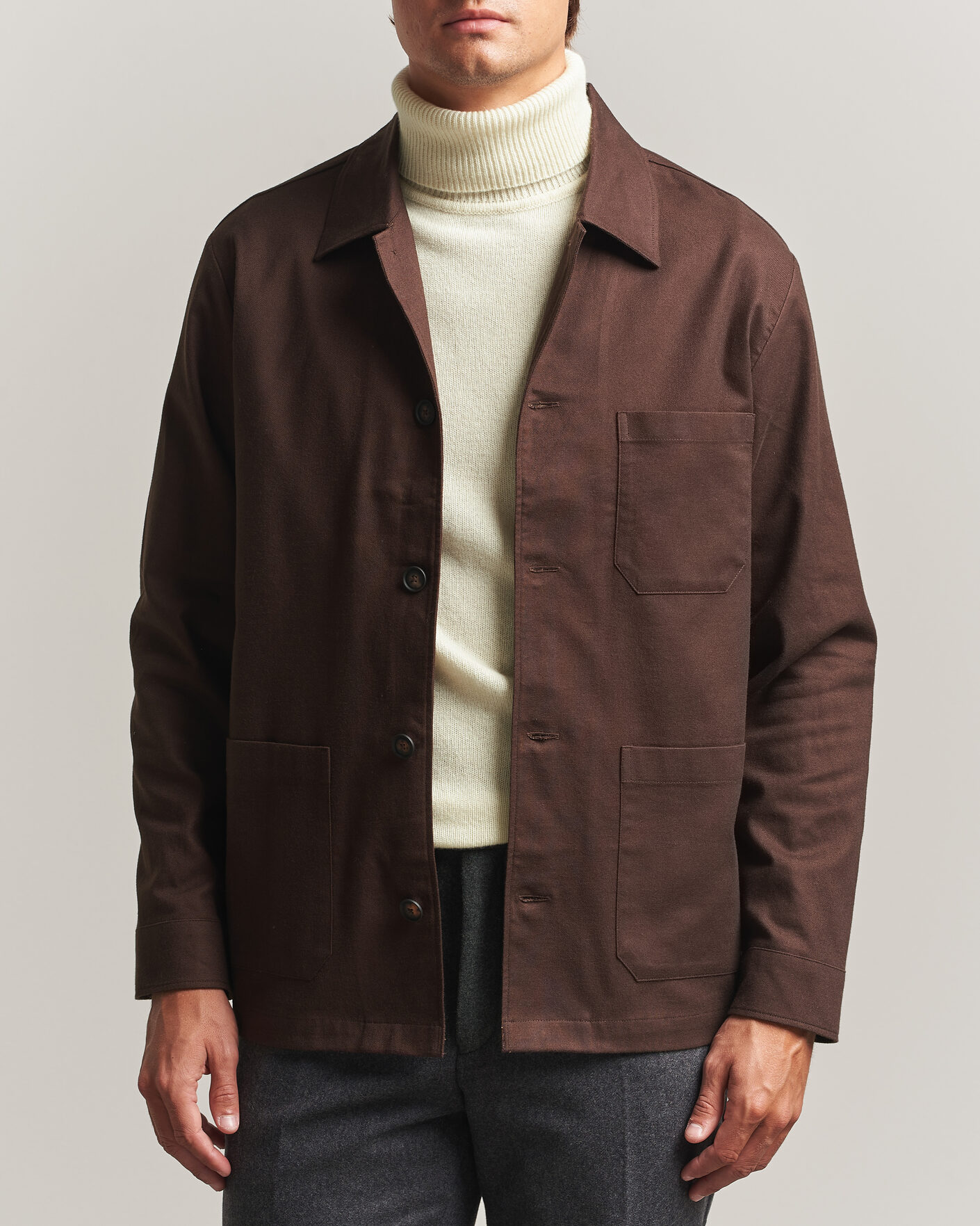Hombres | Camisas | BOSS BLACK | Cai Cotton Overshirt Dark Brown