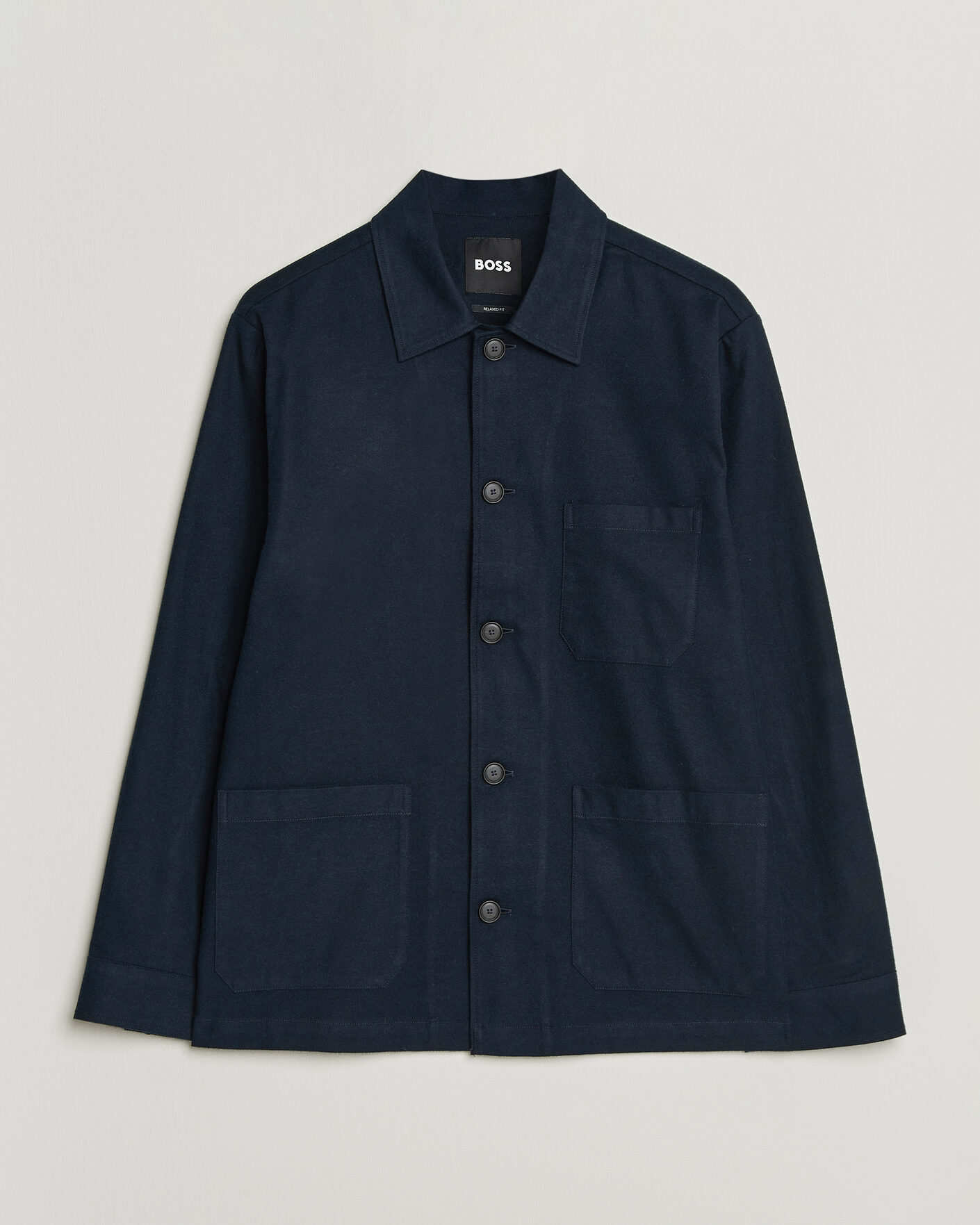 Hombres | Camisas | BOSS BLACK | Cai Cotton Overshirt Dark Blue