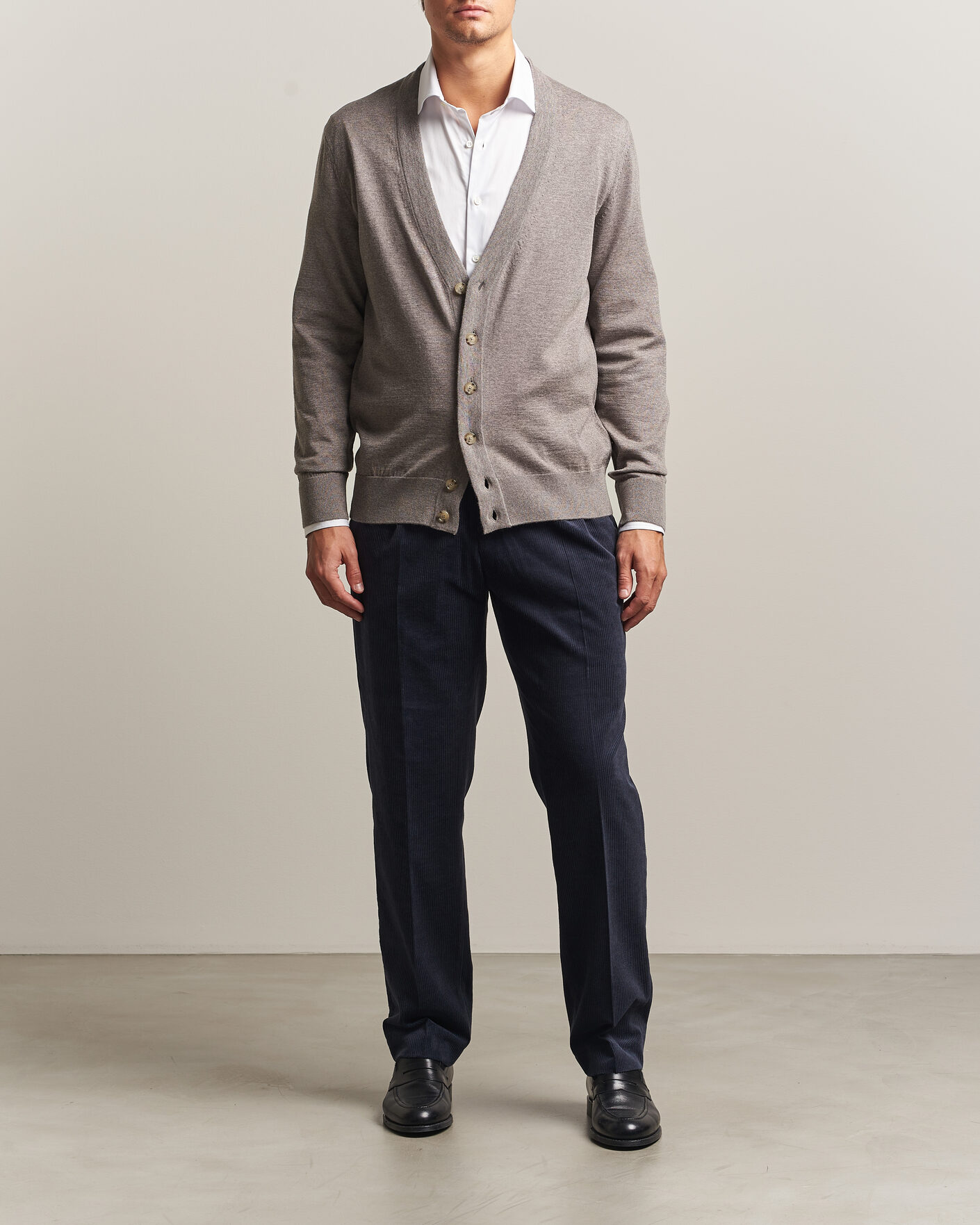 Hombres | Jerséis y prendas de punto | BOSS BLACK | Mardon Wool Cardigan Open Brown