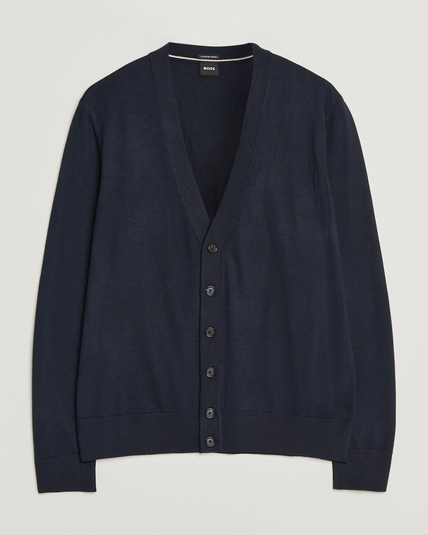 Hombres | Jerséis y prendas de punto | BOSS BLACK | Mardon Wool Cardigan Dark Blue