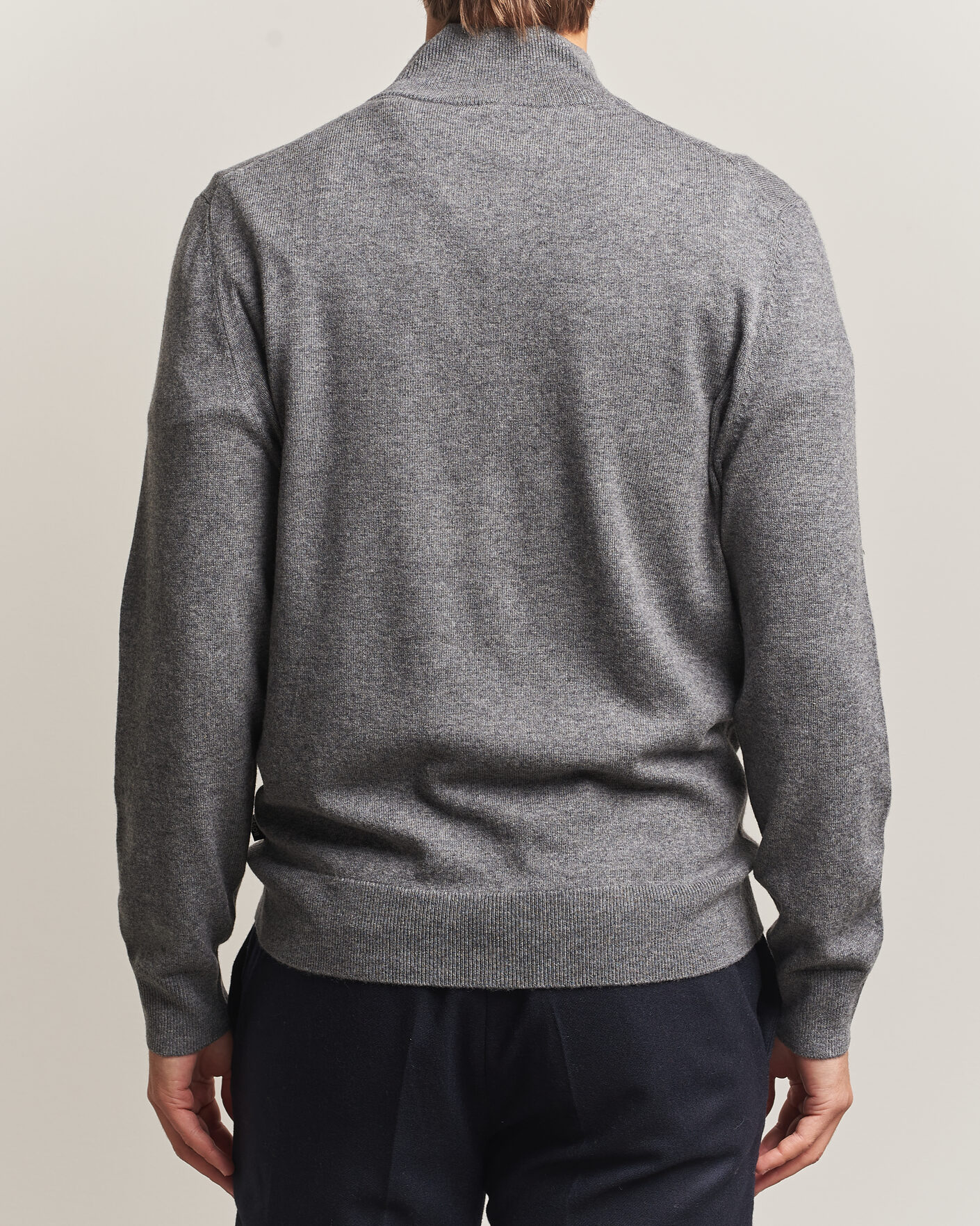 Hombres | Jerséis y prendas de punto | BOSS BLACK | Hemarlo Wool/Cashmere Half Zip Medium Grey