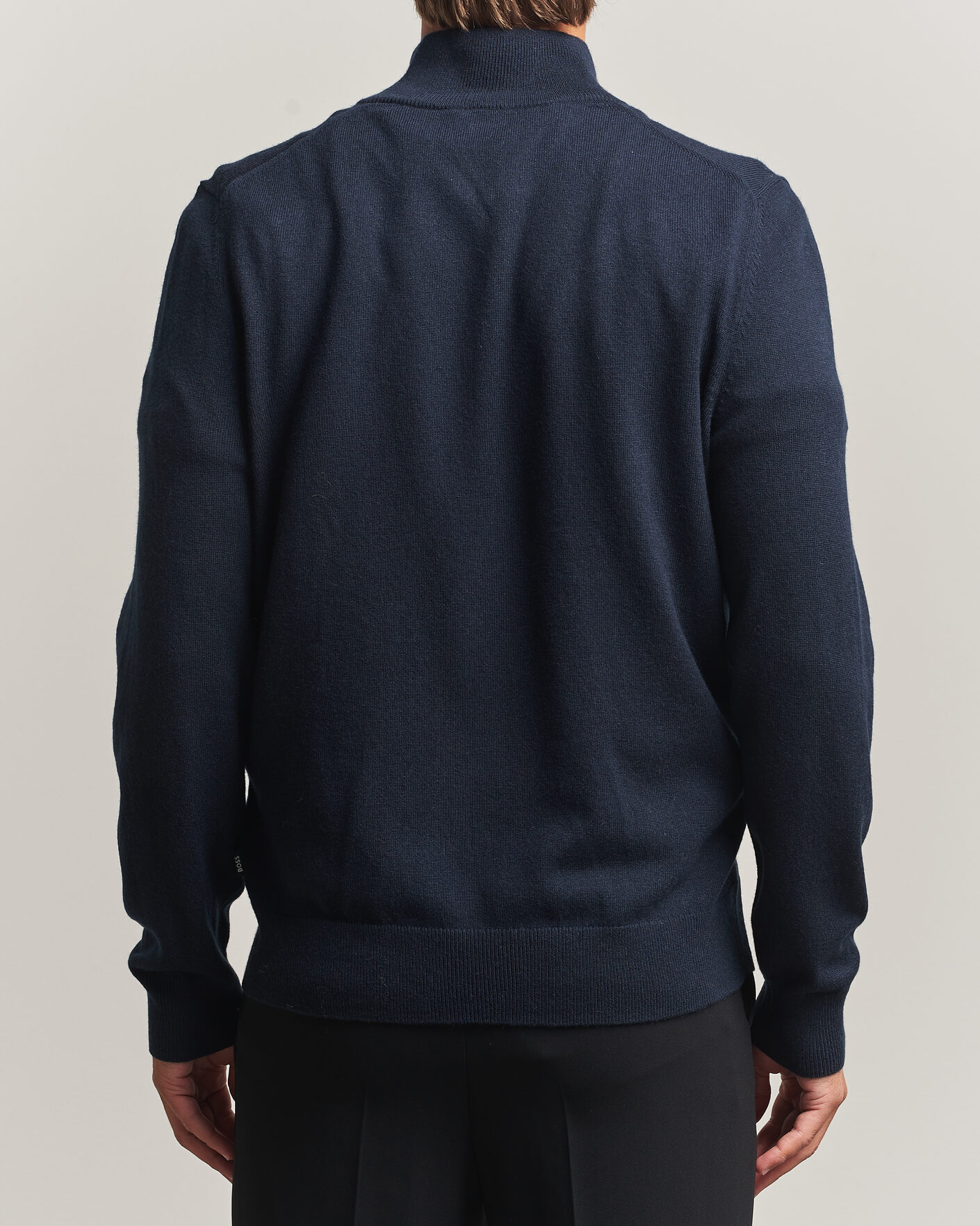 Hombres | Jerséis y prendas de punto | BOSS BLACK | Hemarlo Wool/Cashmere Half Zip Dark Blue