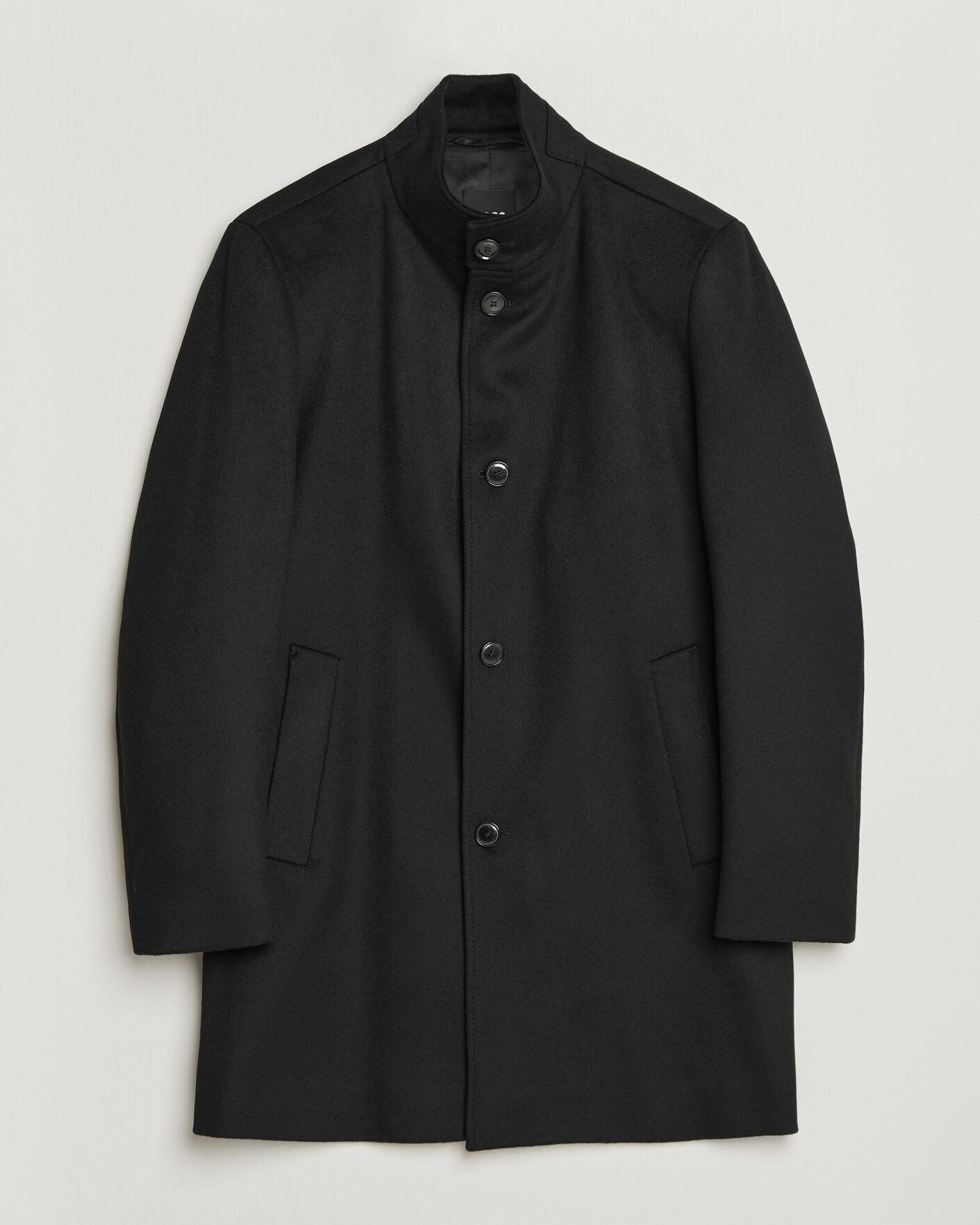 Hombres | Abrigos y chaquetas | BOSS BLACK | Hyde Wool Stand Up Collar Coat Black