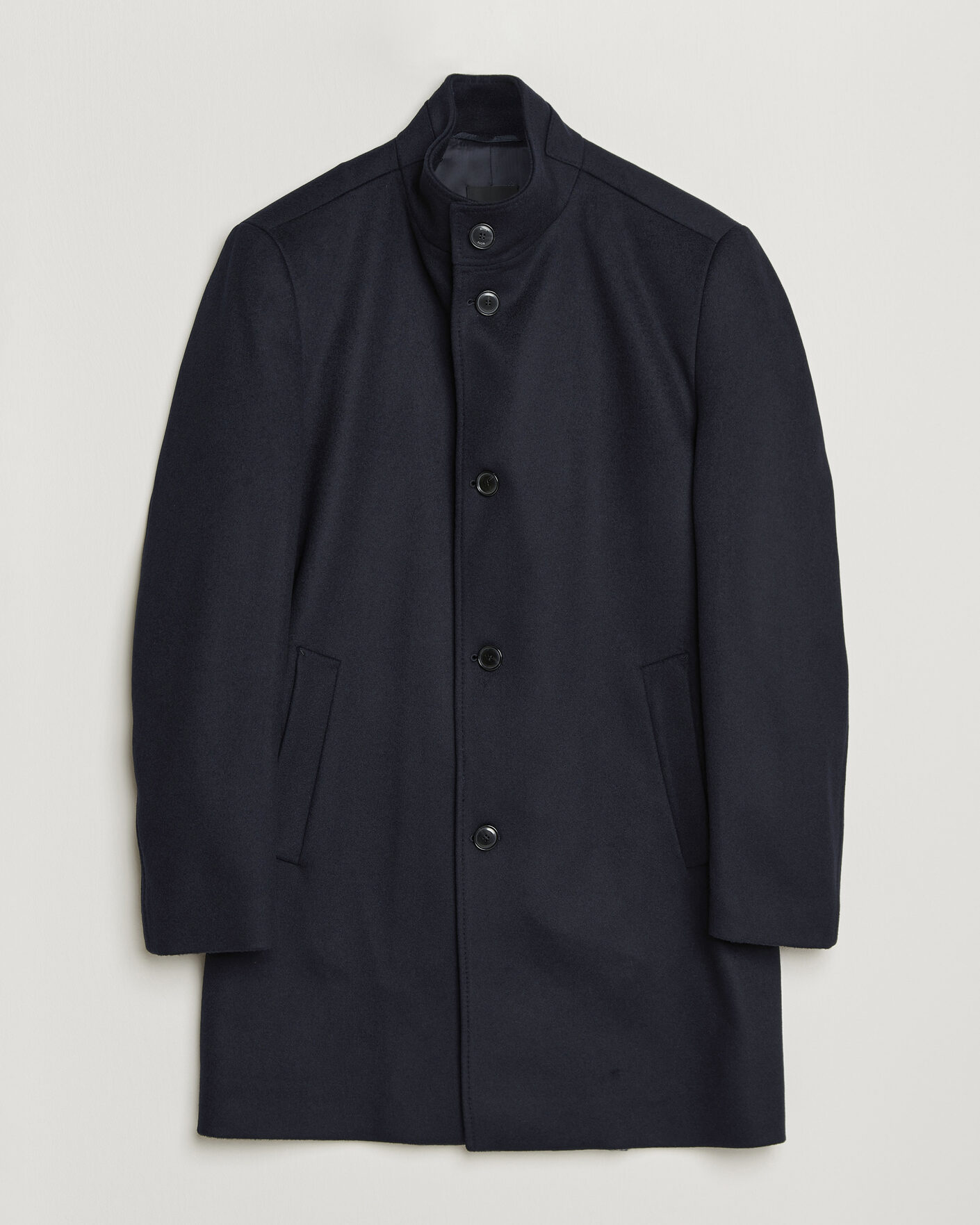 Hombres | Abrigos y chaquetas | BOSS BLACK | Hyde Wool Stand Up Collar Coat Dark Blue