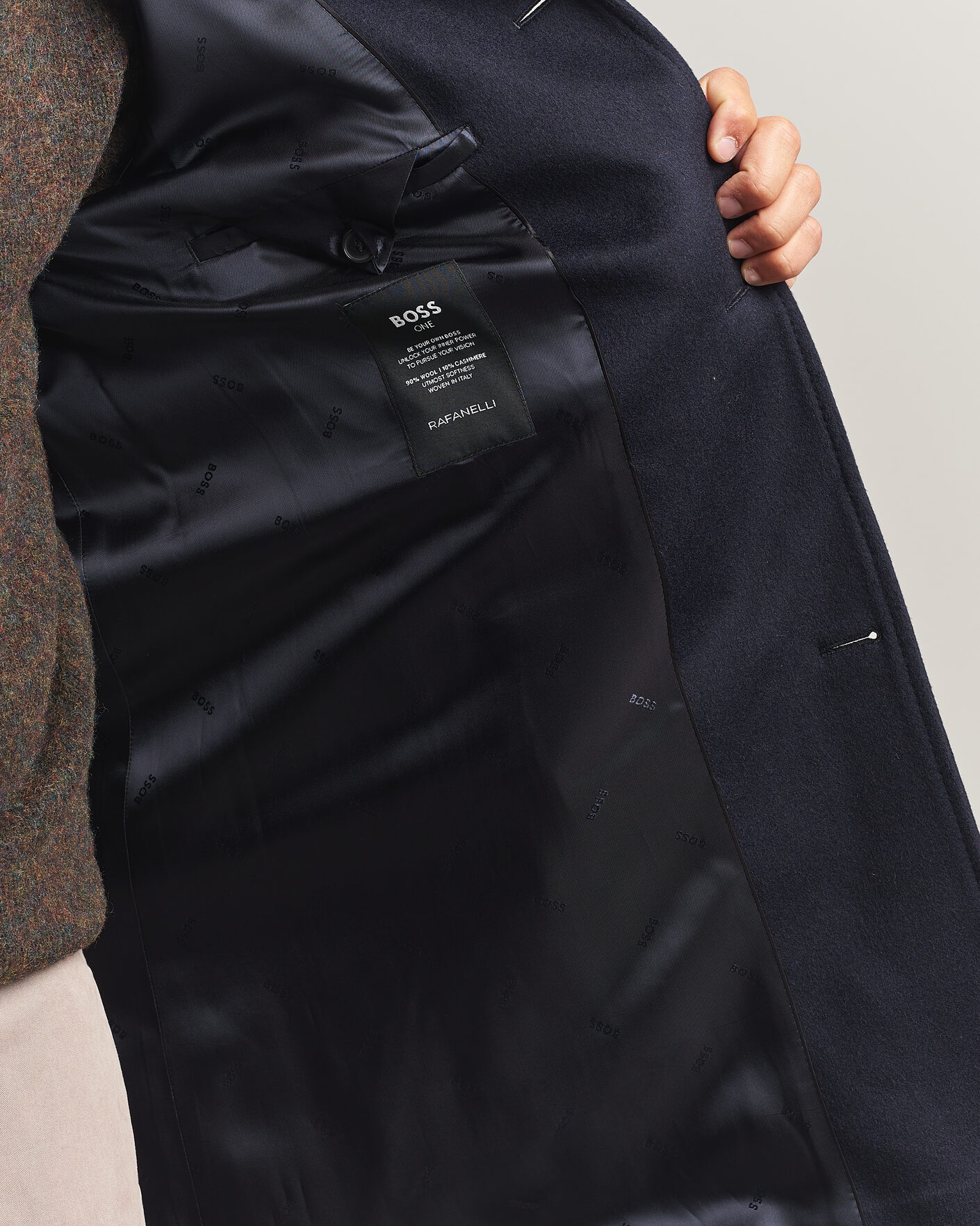 Hombres | Abrigos y chaquetas | BOSS BLACK | Hyde Wool Stand Up Collar Coat Dark Blue