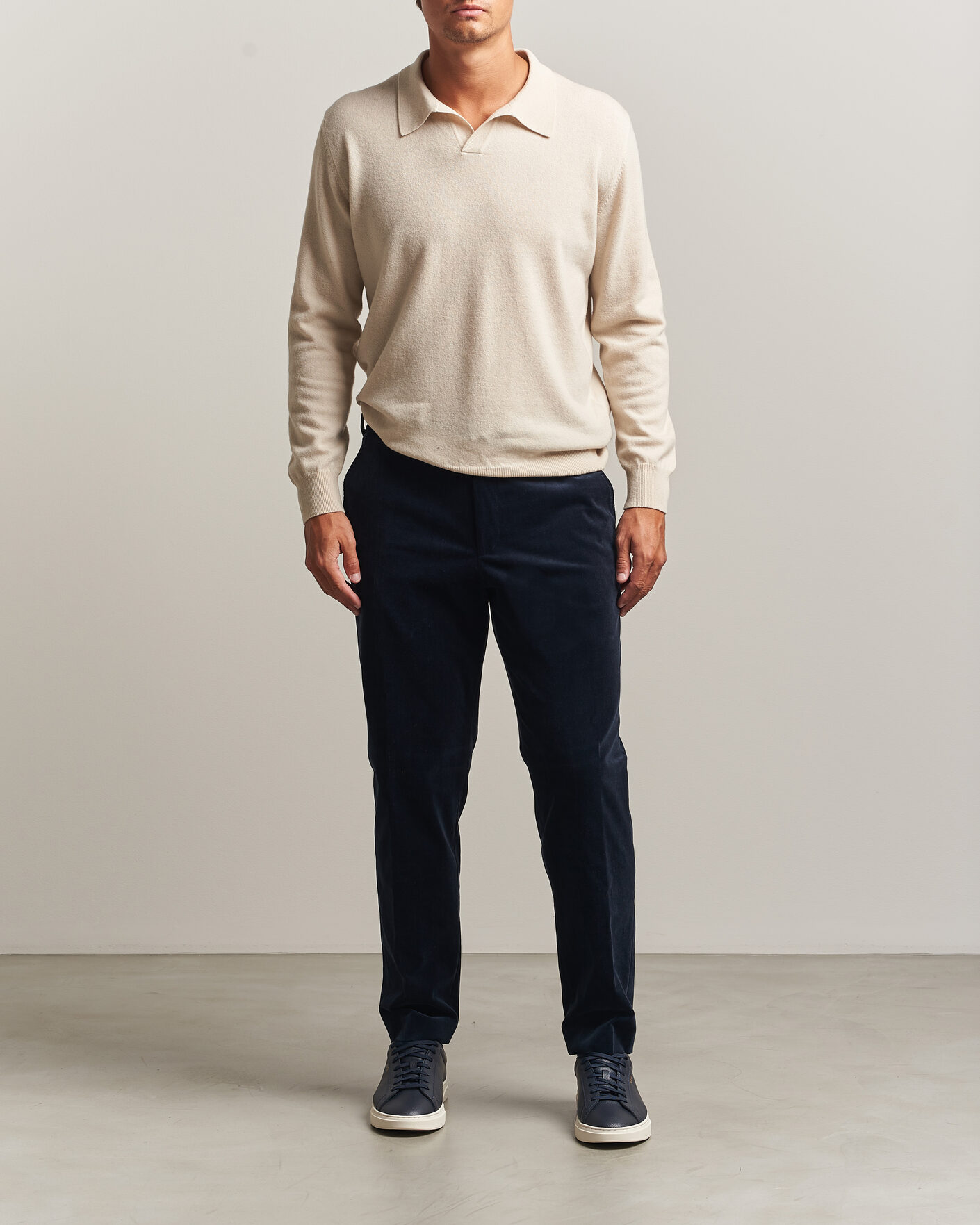 Hombres | Pantalones | BOSS BLACK | Perin Corduroy Drawstring Trousers Dark Blue