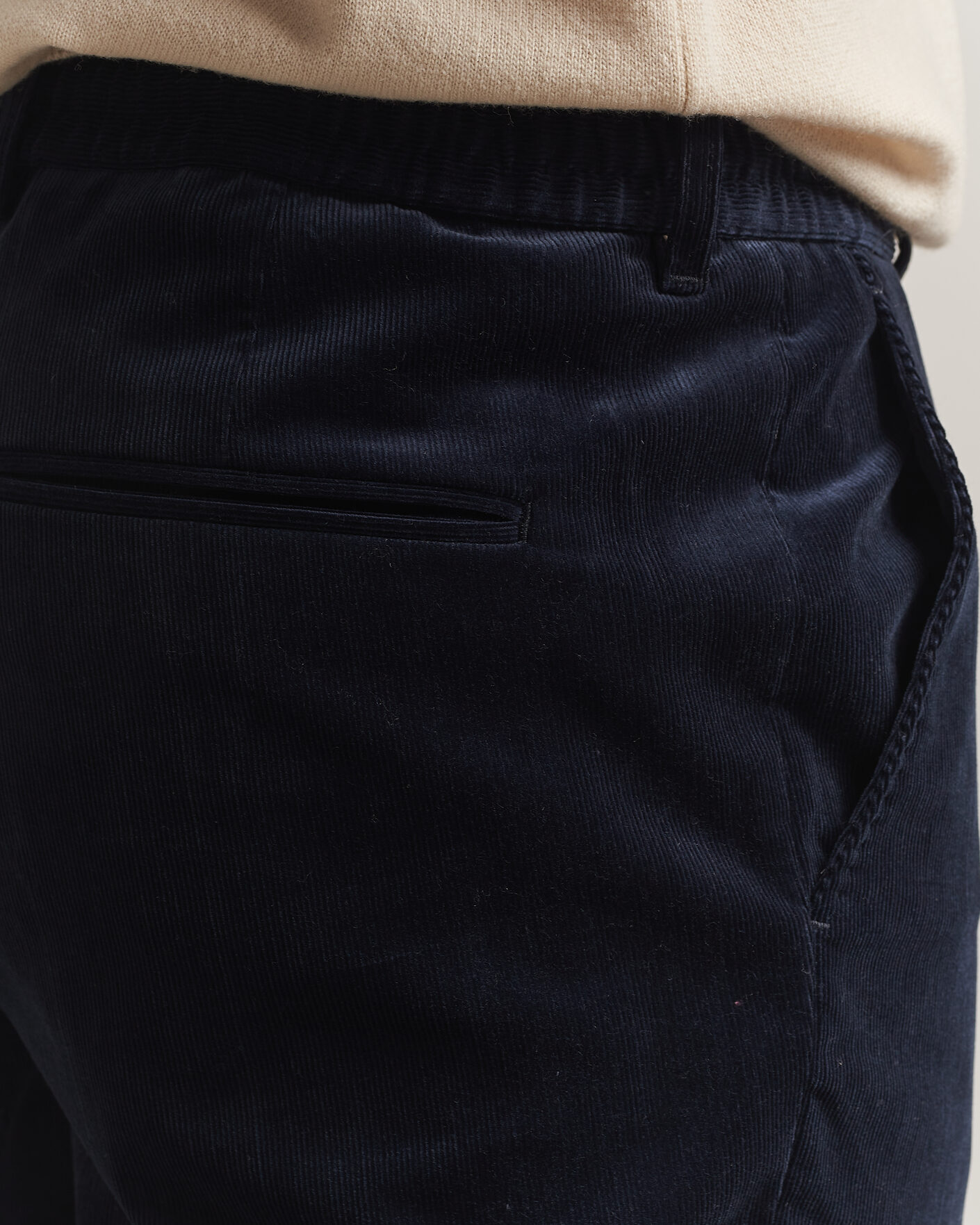 Hombres | Pantalones | BOSS BLACK | Perin Corduroy Drawstring Trousers Dark Blue