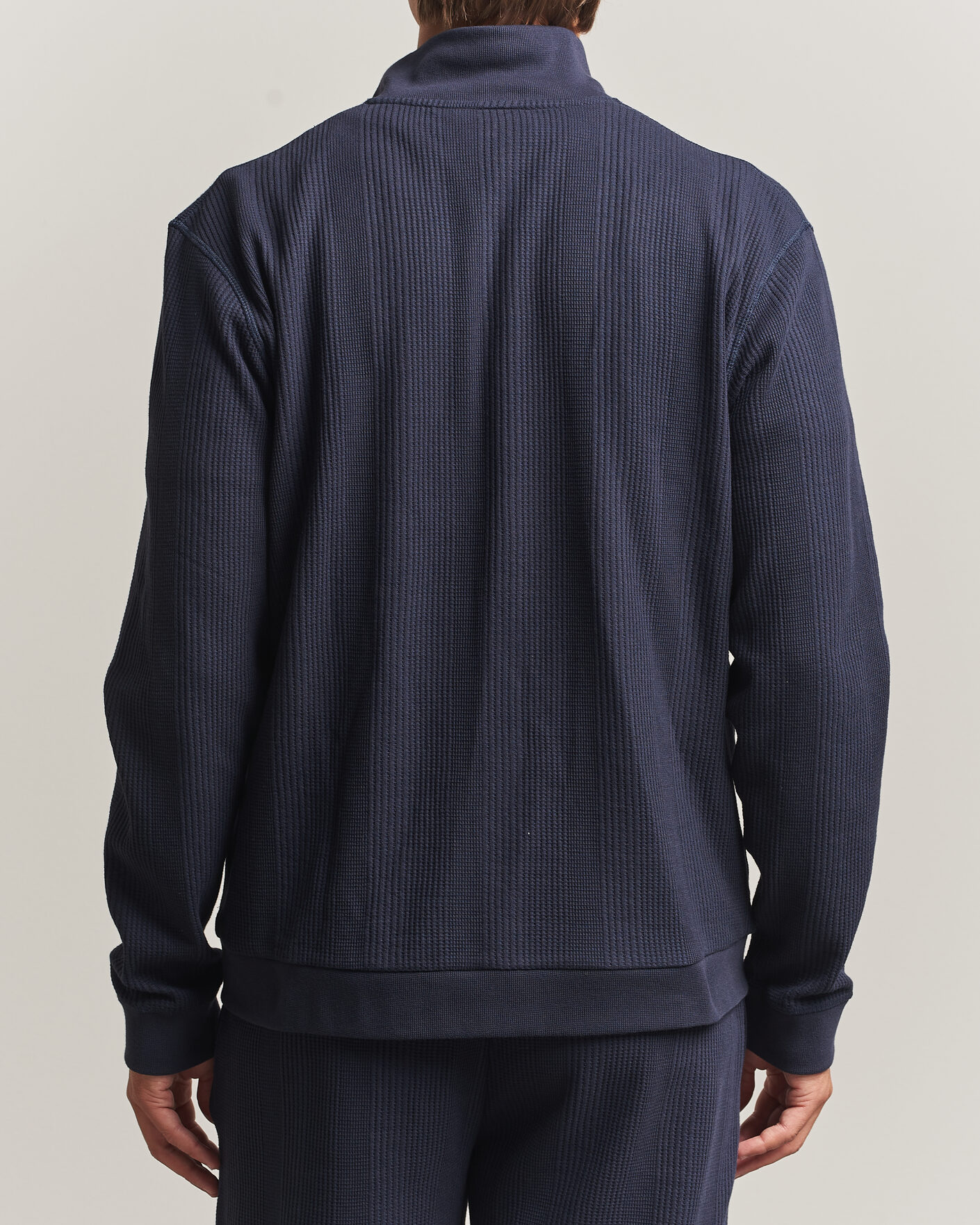 Hombres | Jerséis y prendas de punto | BOSS BLACK | Structured Loungewear Full Zip Dark Blue