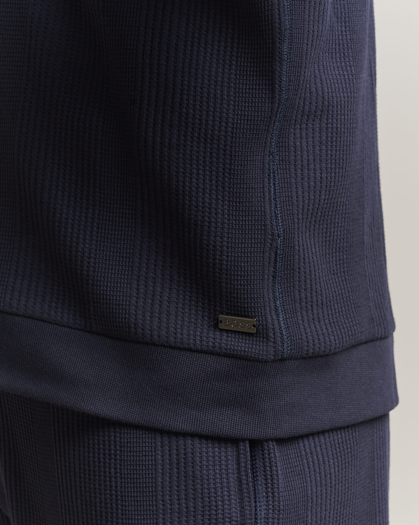 Hombres | Jerséis y prendas de punto | BOSS BLACK | Structured Loungewear Full Zip Dark Blue