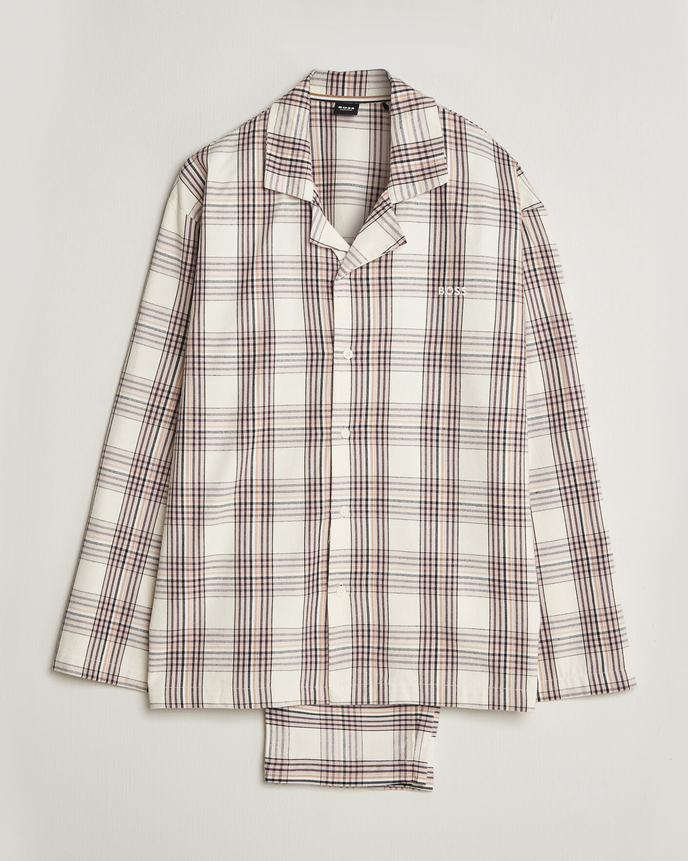 Hombres | Pijamas y batas | BOSS BLACK | Checked Flannel Pyjama Set Open White