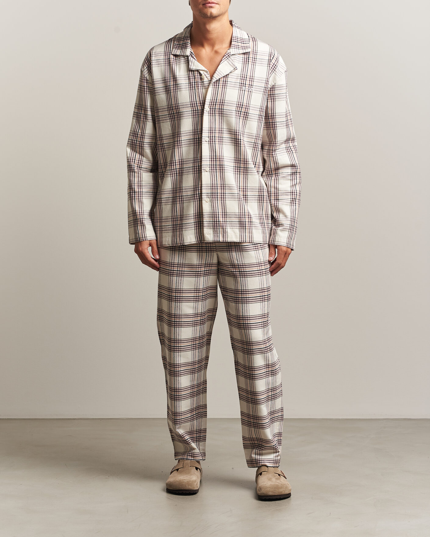Hombres | Pijamas y batas | BOSS BLACK | Checked Flannel Pyjama Set Open White