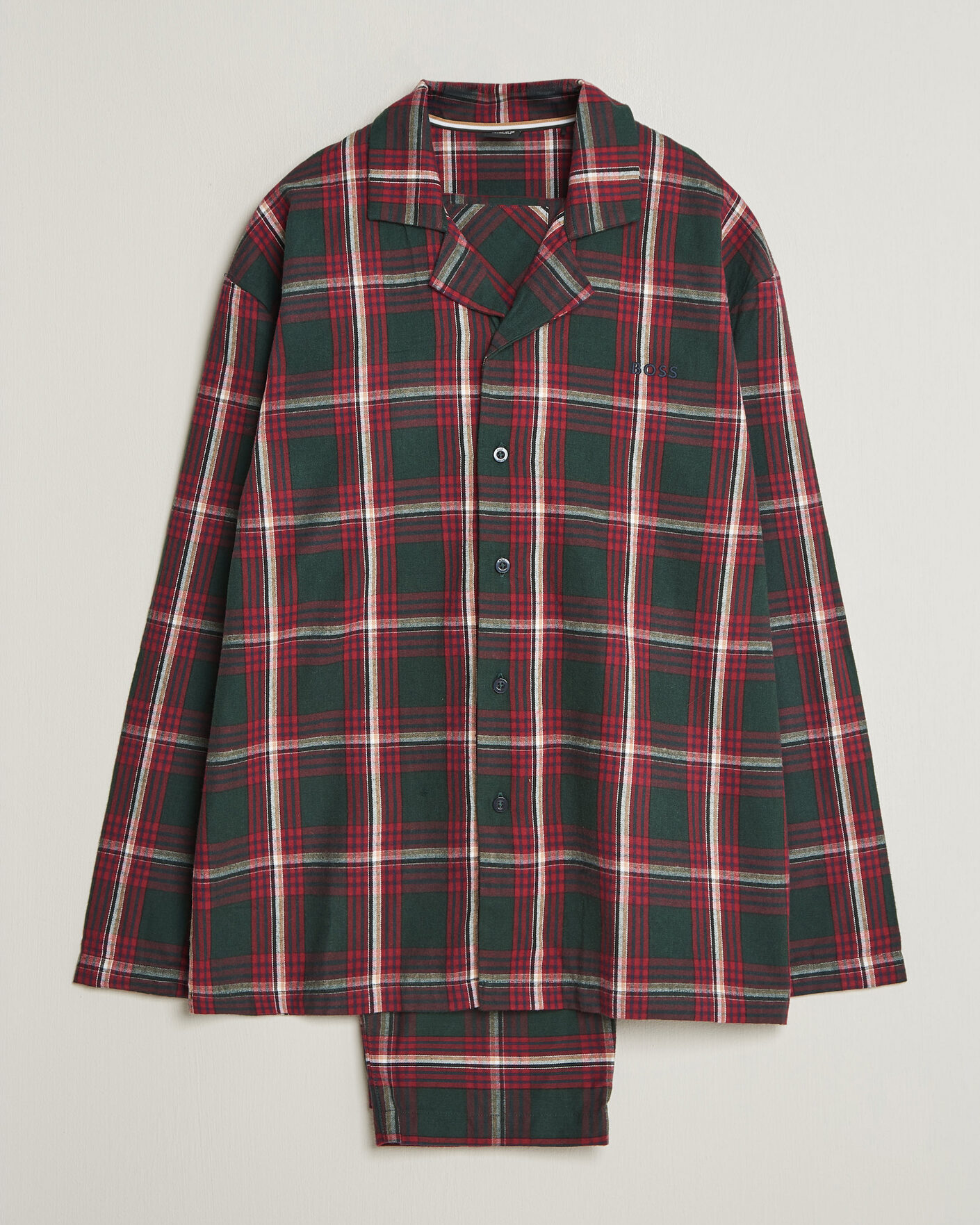 Hombres | Pijamas y batas | BOSS BLACK | Checked Flannel Pyjama Set Open Red