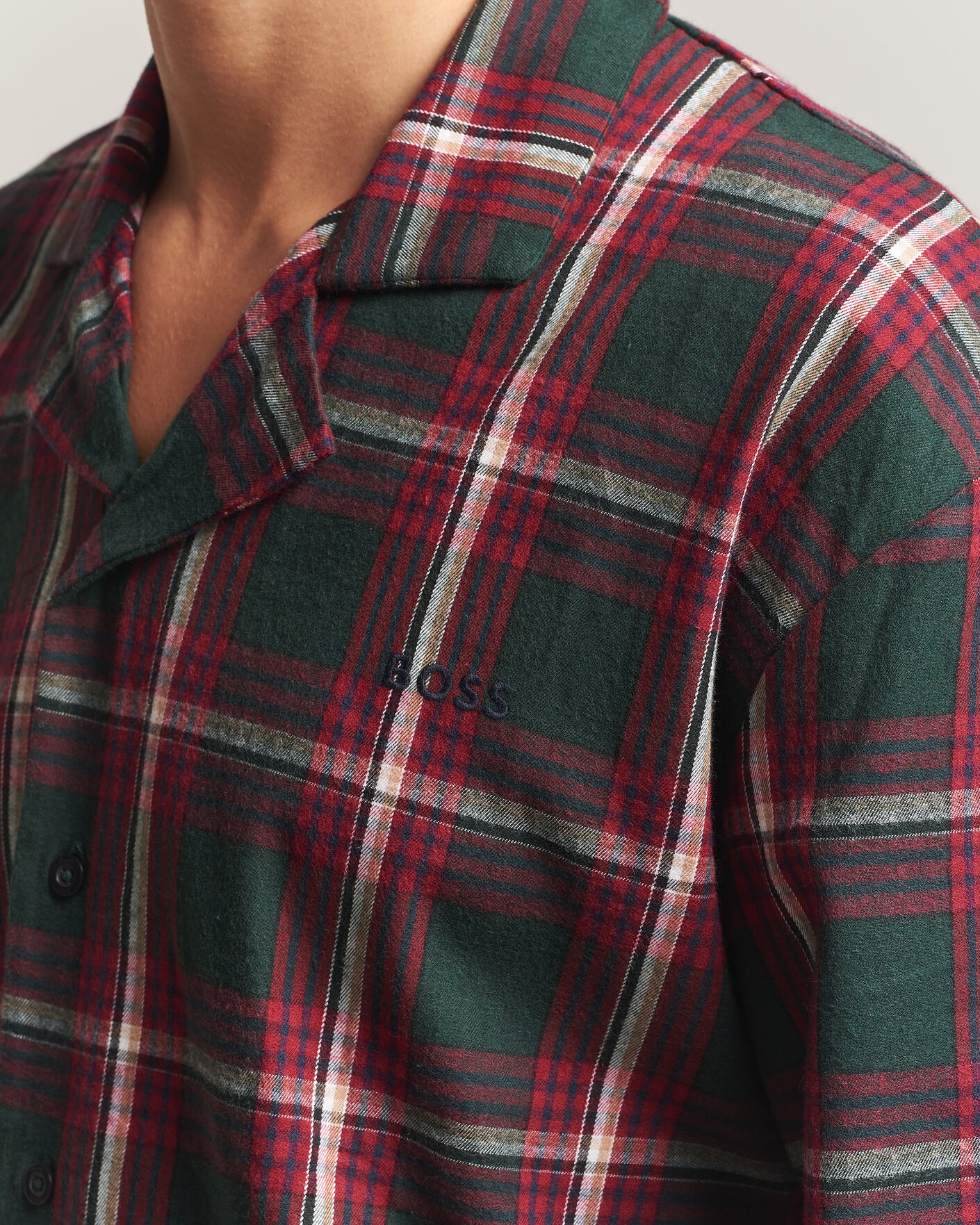 Hombres | Pijamas y batas | BOSS BLACK | Checked Flannel Pyjama Set Open Red