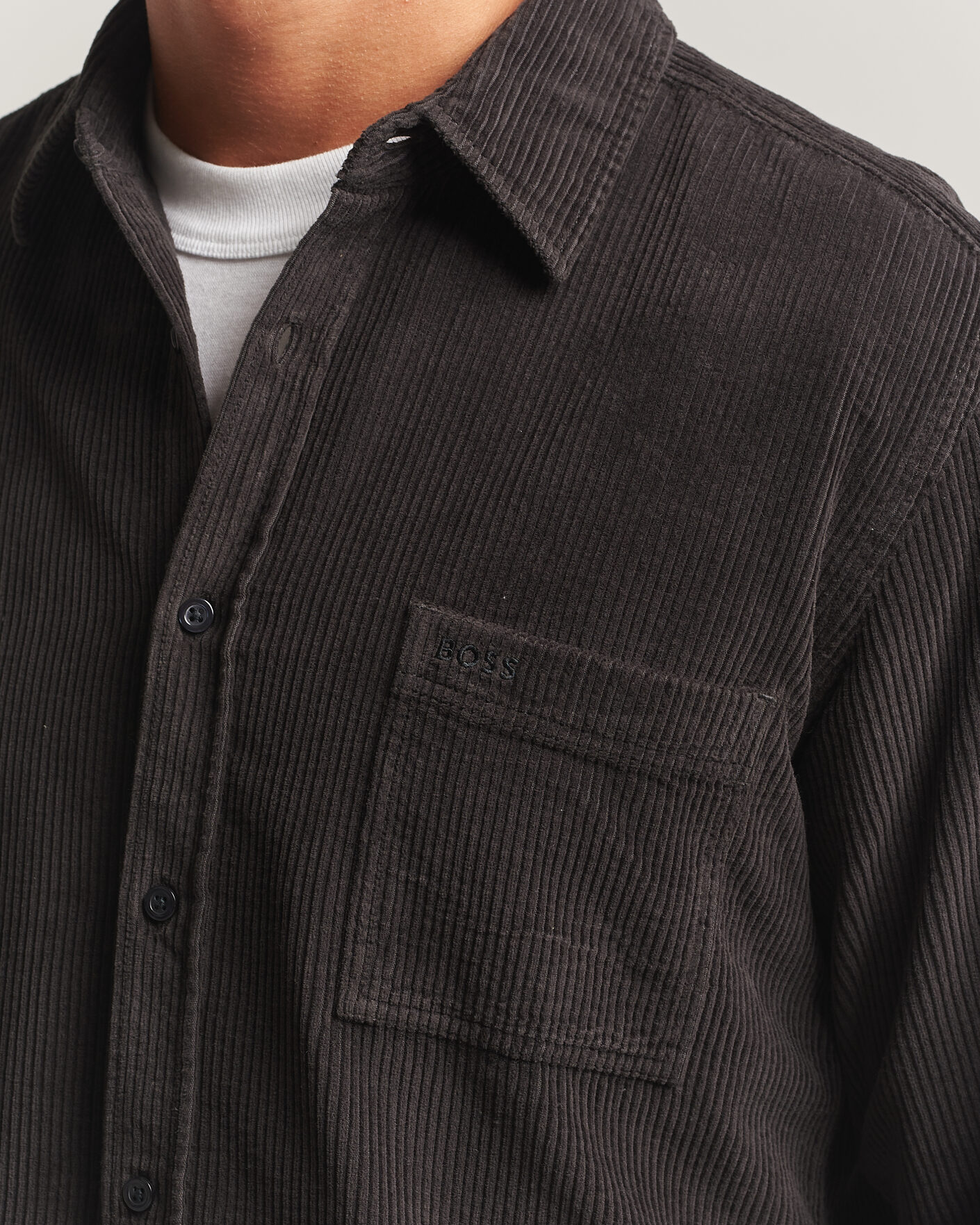 Hombres | Camisas | BOSS ORANGE | Relegant Corduroy Shirt Black
