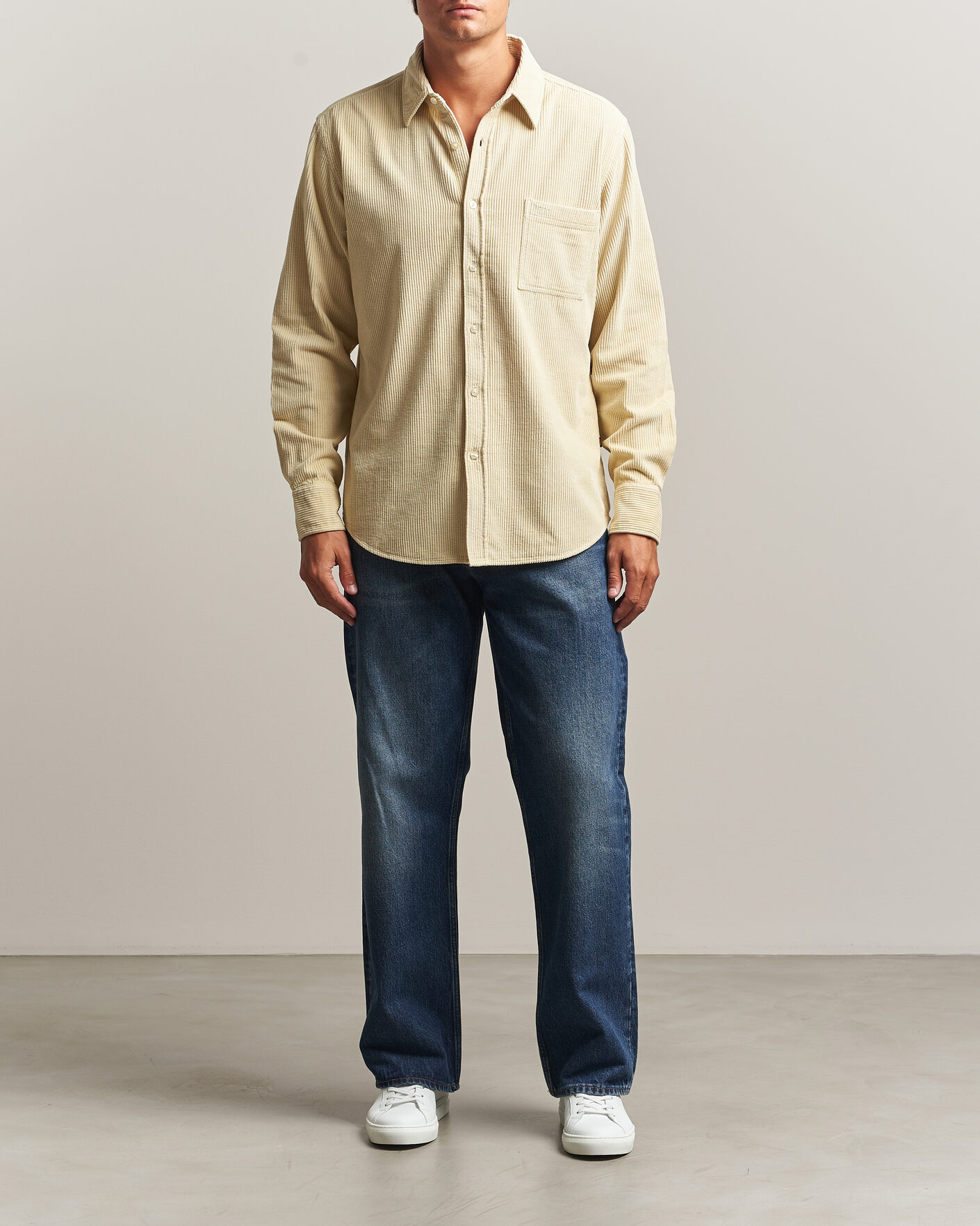 Hombres | Camisas | BOSS ORANGE | Relegant Corduroy Shirt Light Beige