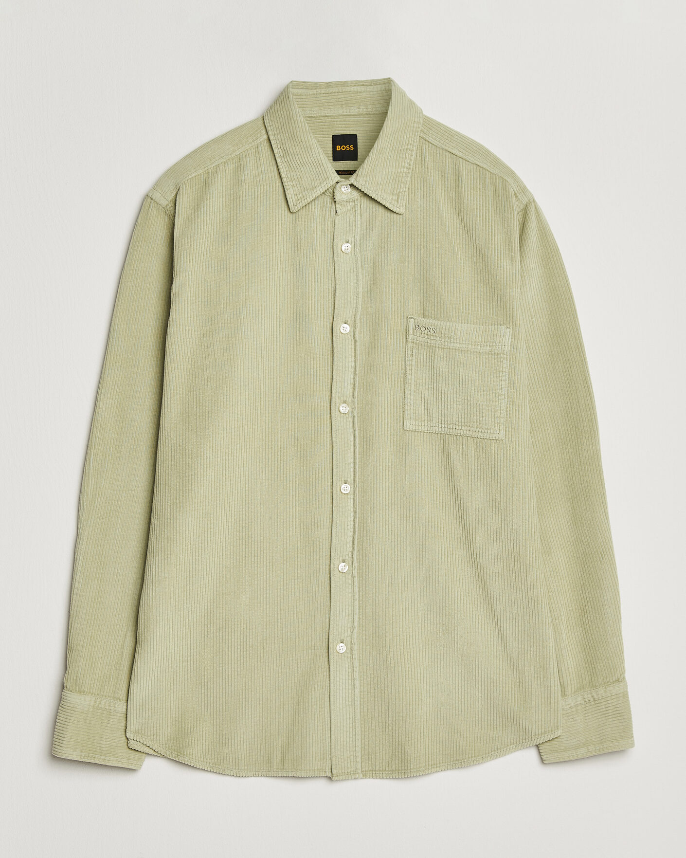 Hombres | Camisas | BOSS ORANGE | Relegant Corduroy Shirt Open Green
