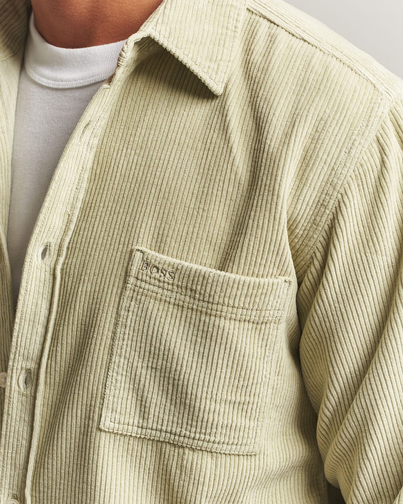 Hombres | Camisas | BOSS ORANGE | Relegant Corduroy Shirt Open Green