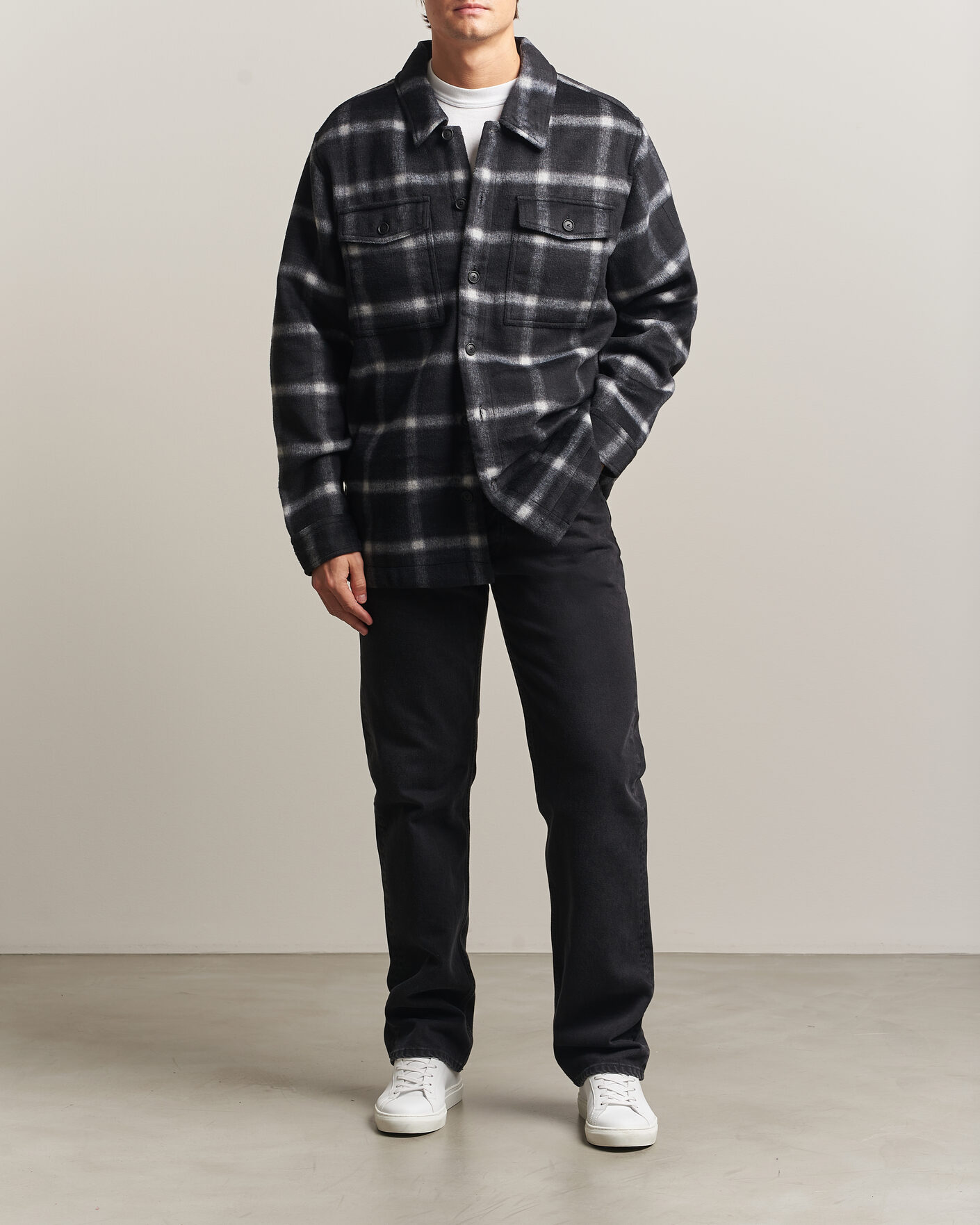 Hombres | Abrigos y chaquetas | BOSS ORANGE | Losky Flannel Checked Overshirt Black