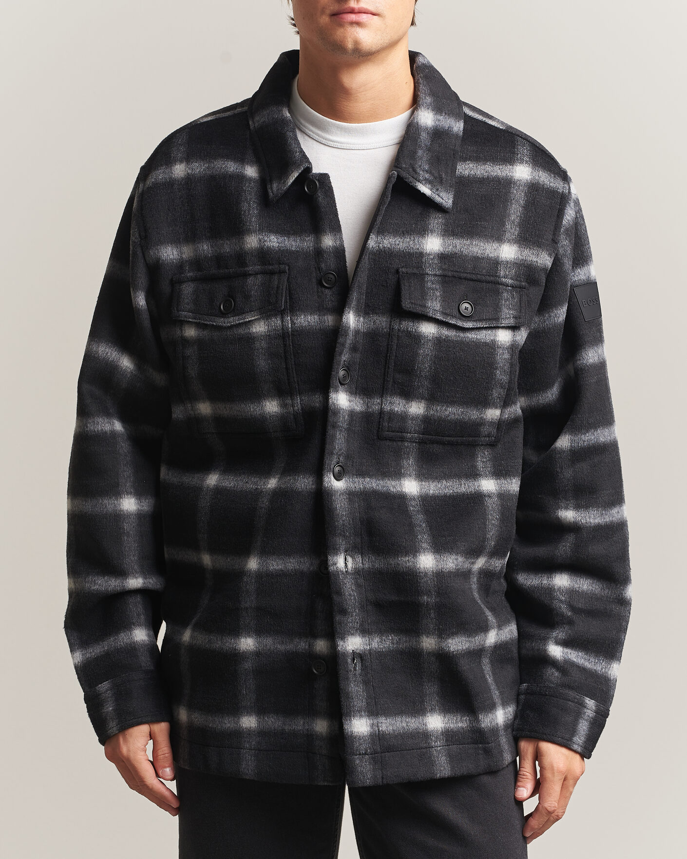 Hombres | Abrigos y chaquetas | BOSS ORANGE | Losky Flannel Checked Overshirt Black