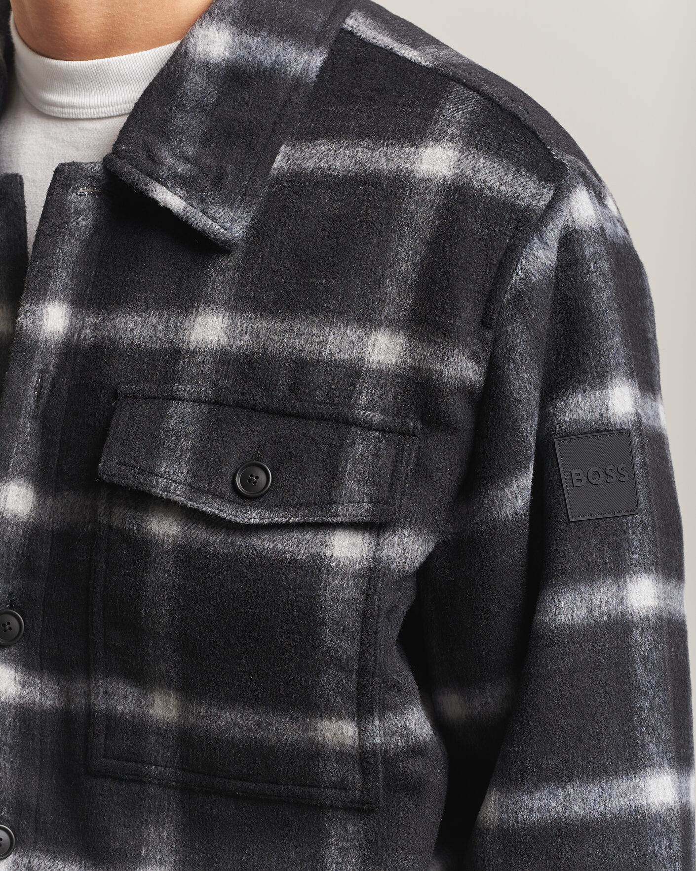 Hombres | Abrigos y chaquetas | BOSS ORANGE | Losky Flannel Checked Overshirt Black