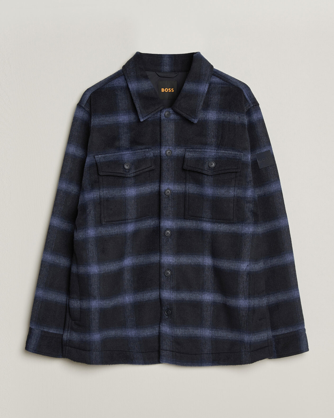 Hombres | Abrigos y chaquetas | BOSS ORANGE | Losky Flannel Checked Overshirt Dark Blue