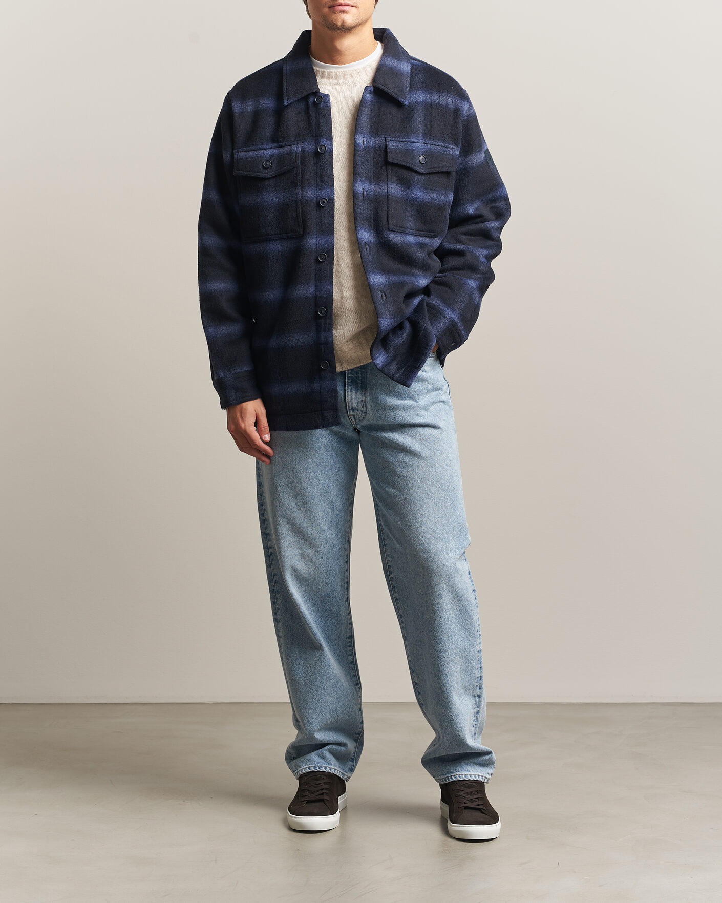 Hombres | Abrigos y chaquetas | BOSS ORANGE | Losky Flannel Checked Overshirt Dark Blue