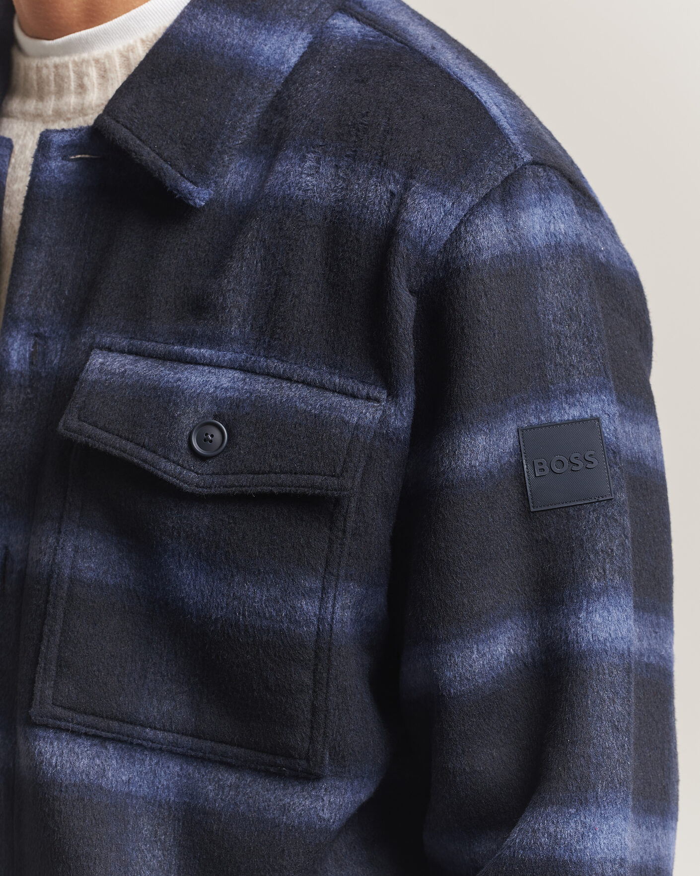 Hombres | Abrigos y chaquetas | BOSS ORANGE | Losky Flannel Checked Overshirt Dark Blue