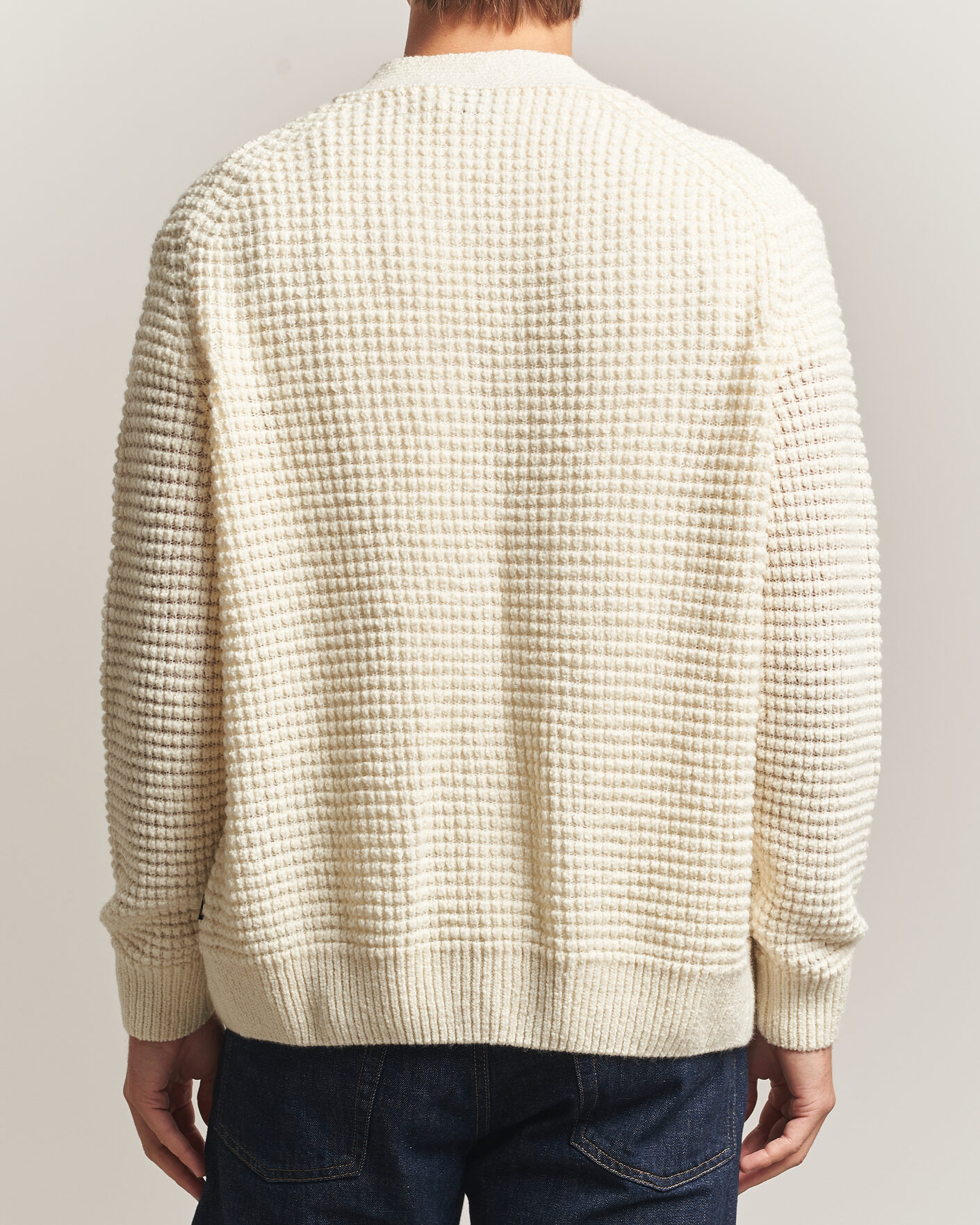 Hombres | Jerséis y prendas de punto | BOSS ORANGE | Korsico Wool Knitted Cardigan Open White