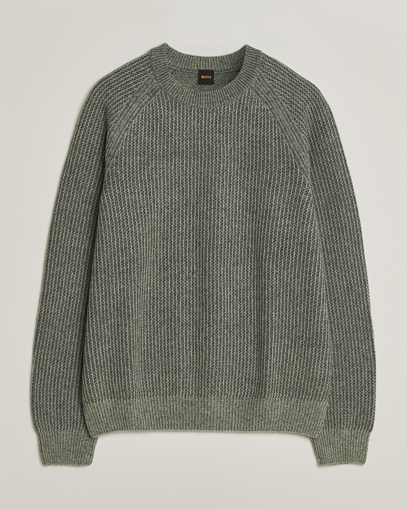 Hombres | Jerséis y prendas de punto | BOSS ORANGE | Kepler Wool Knitted Sweater Open Green