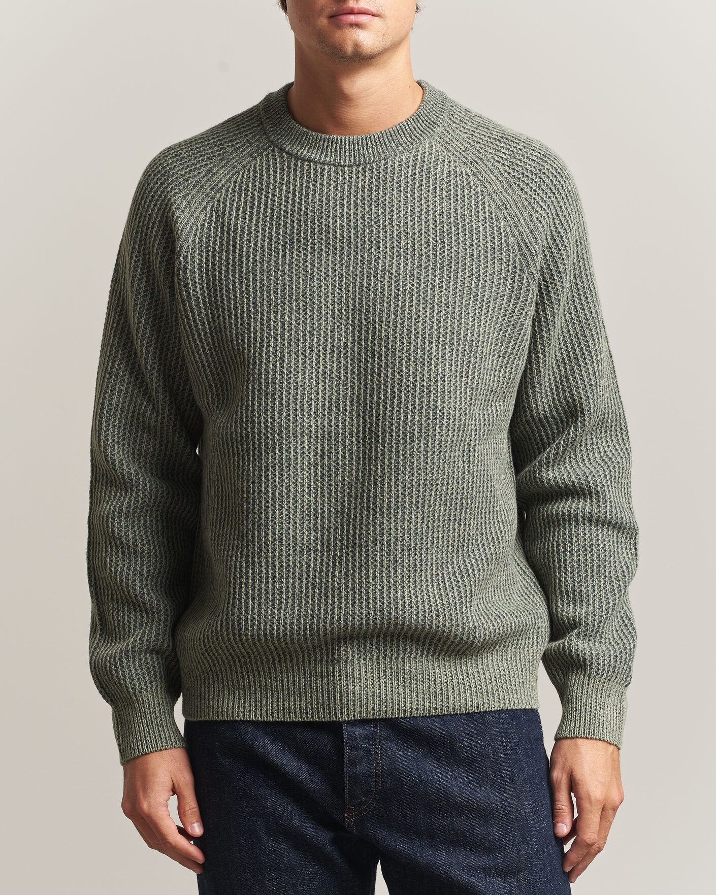 Hombres | Jerséis y prendas de punto | BOSS ORANGE | Kepler Wool Knitted Sweater Open Green