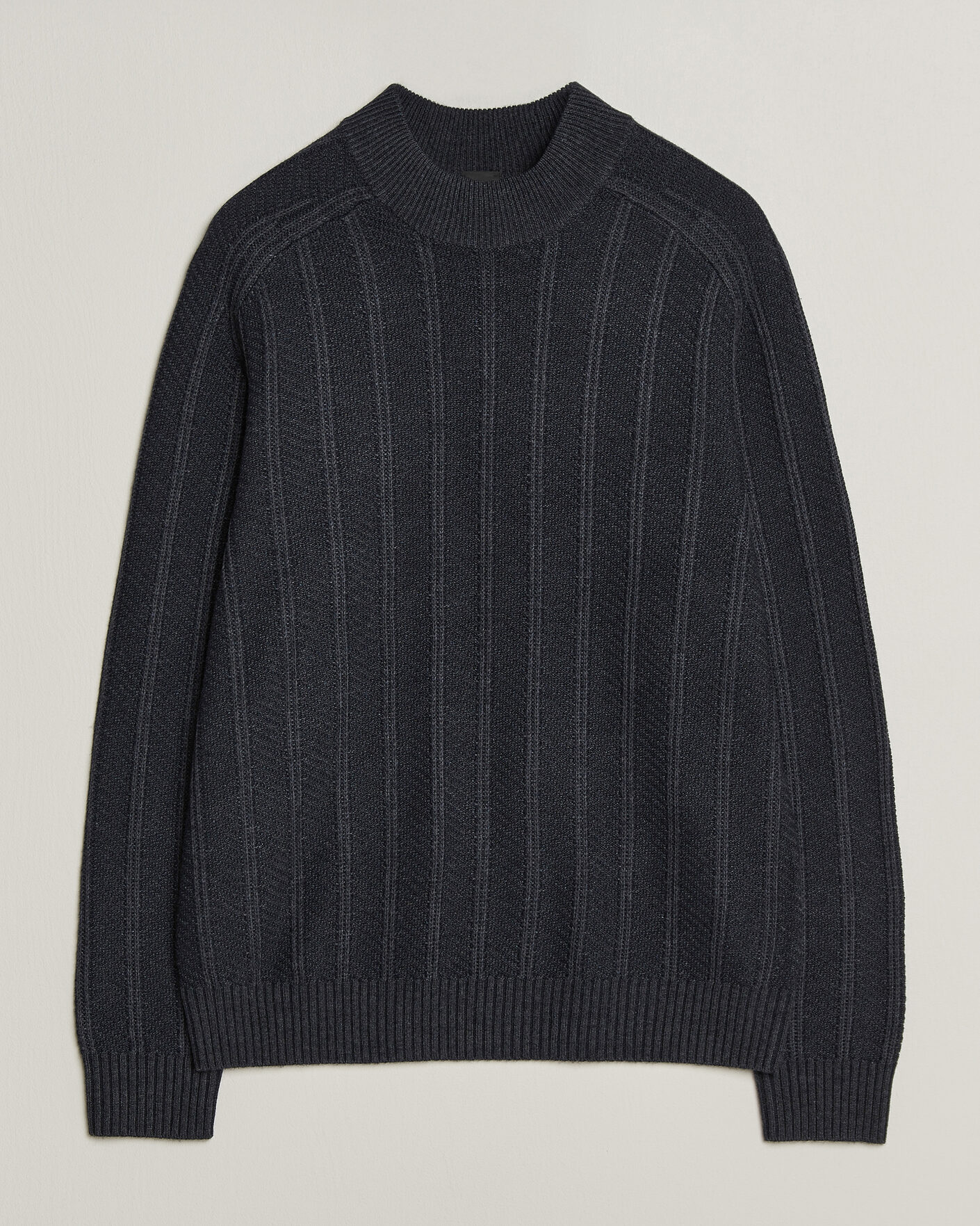 Hombres | Jerséis y prendas de punto | BOSS ORANGE | Katoolo Wool/Cotton Knitted Turtleneck Dark Blue
