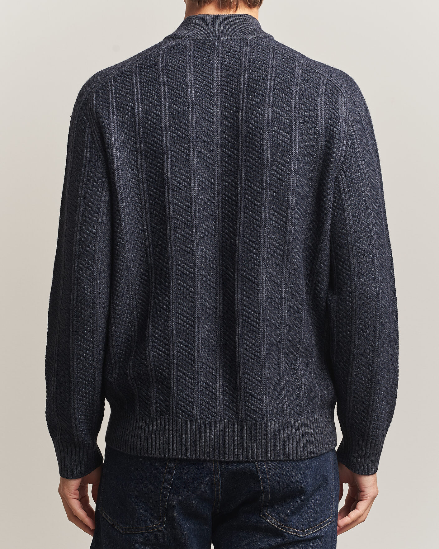 Hombres | Jerséis y prendas de punto | BOSS ORANGE | Katoolo Wool/Cotton Knitted Turtleneck Dark Blue