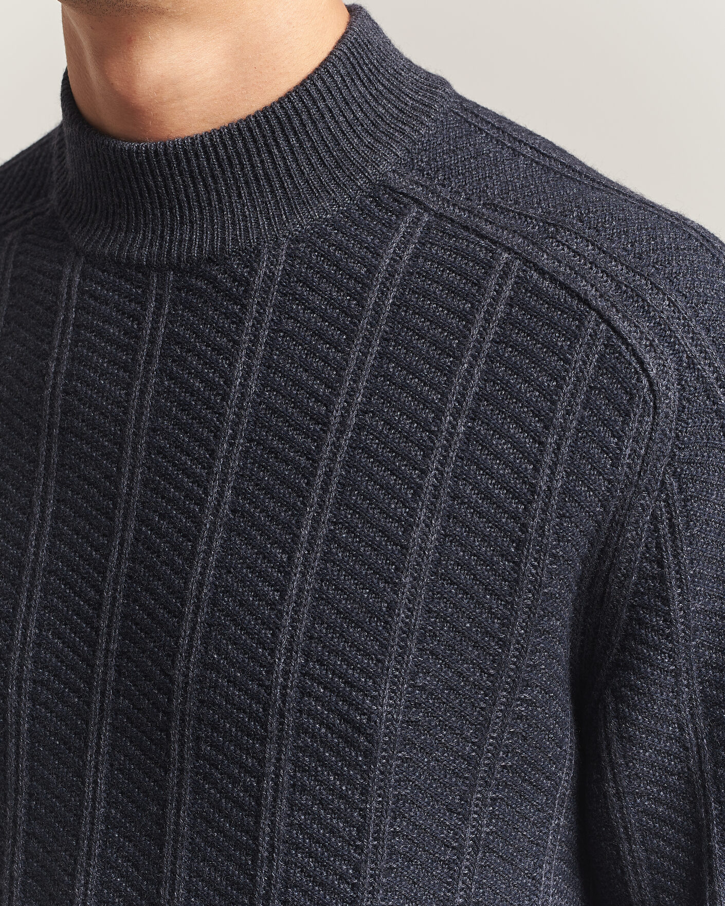 Hombres | Jerséis y prendas de punto | BOSS ORANGE | Katoolo Wool/Cotton Knitted Turtleneck Dark Blue