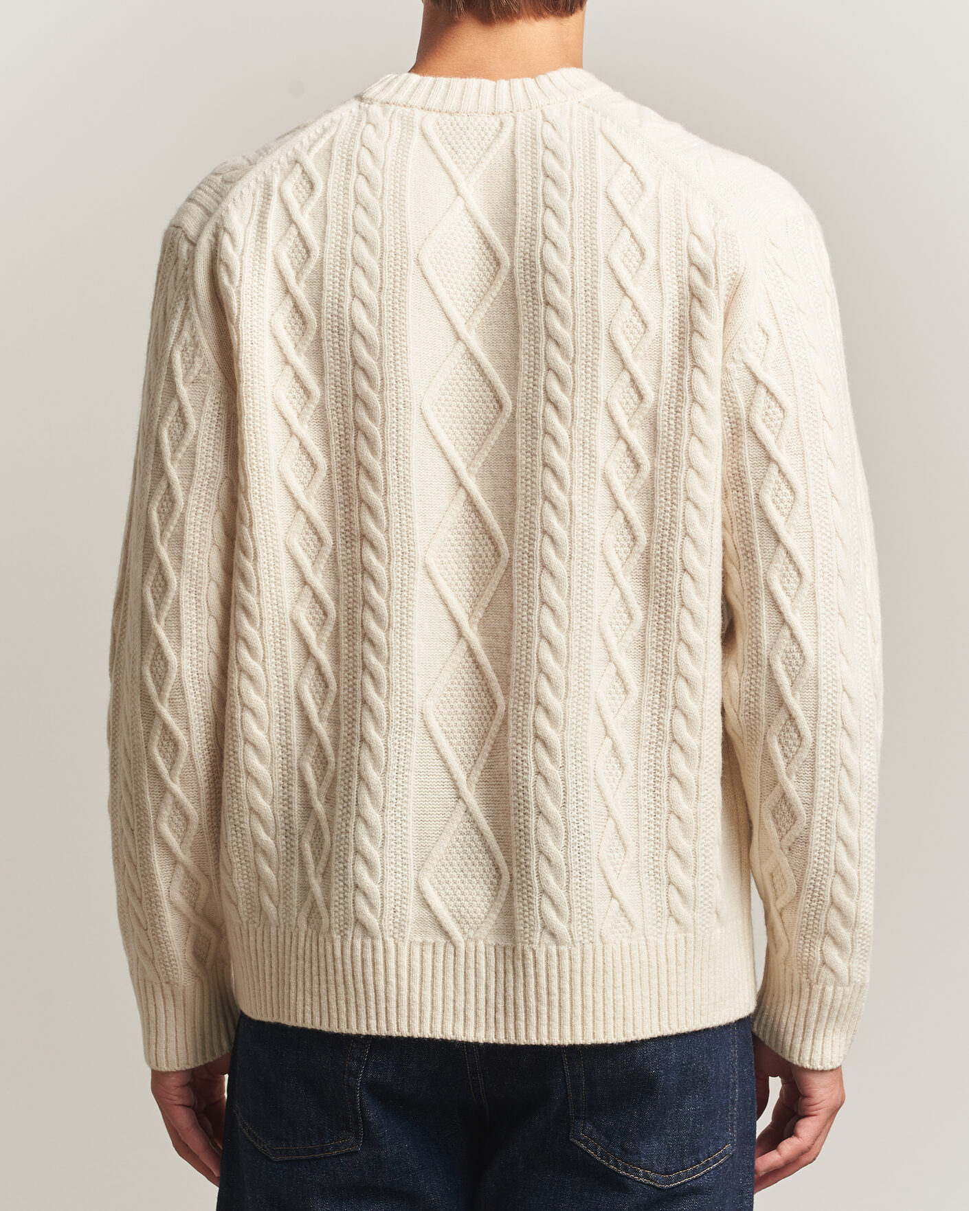 Hombres | Jerséis y prendas de punto | BOSS ORANGE | Atreccio Wool Structured Knitted Sweater Open White