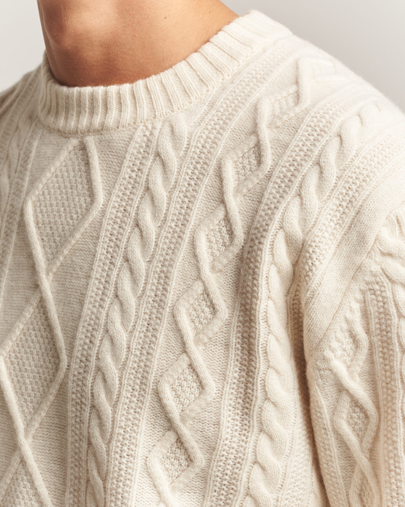 Hombres | Jerséis y prendas de punto | BOSS ORANGE | Atreccio Wool Structured Knitted Sweater Open White