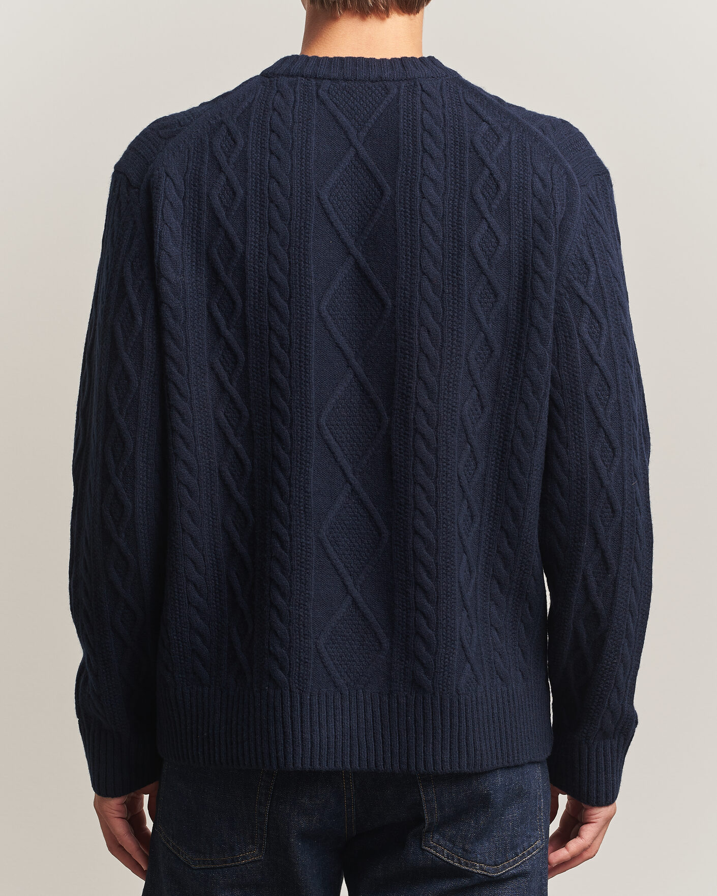 Hombres | Jerséis y prendas de punto | BOSS ORANGE | Atreccio Wool Structured Knitted Sweater Dark Blue