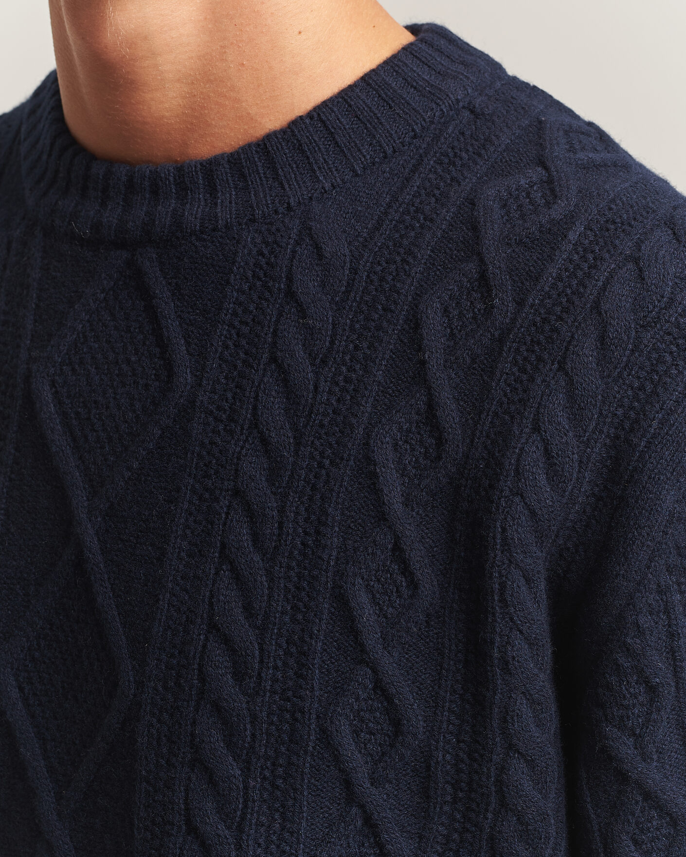 Hombres | Jerséis y prendas de punto | BOSS ORANGE | Atreccio Wool Structured Knitted Sweater Dark Blue