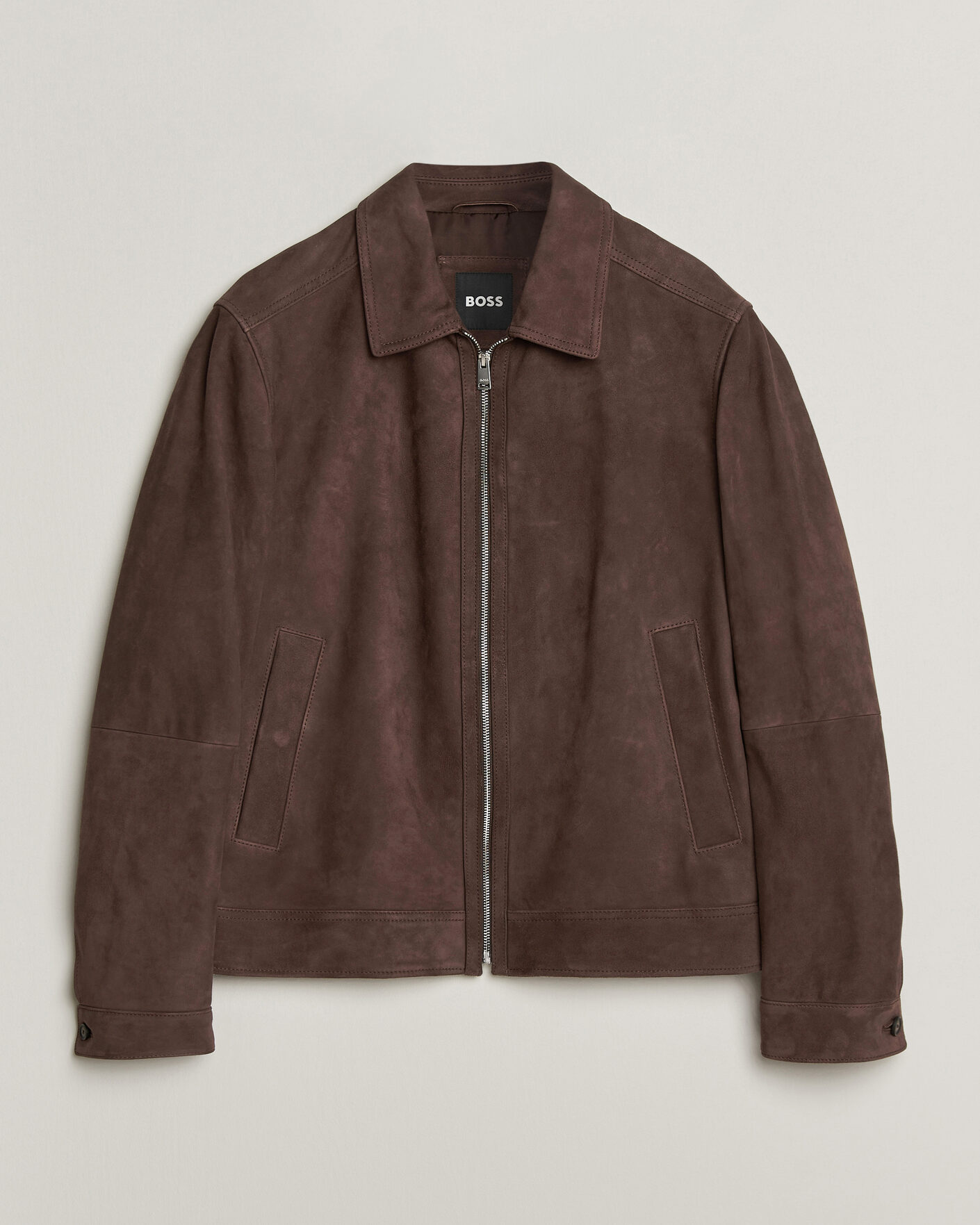 Hombres | Abrigos y chaquetas | BOSS BLACK | Malbano Suede Jacket Dark Brown